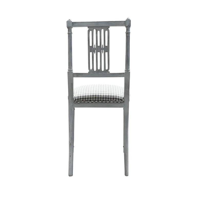 19th Century Light-Grey Danish Set of Six Antique Scandinavian Small Side Chairs For Sale 4