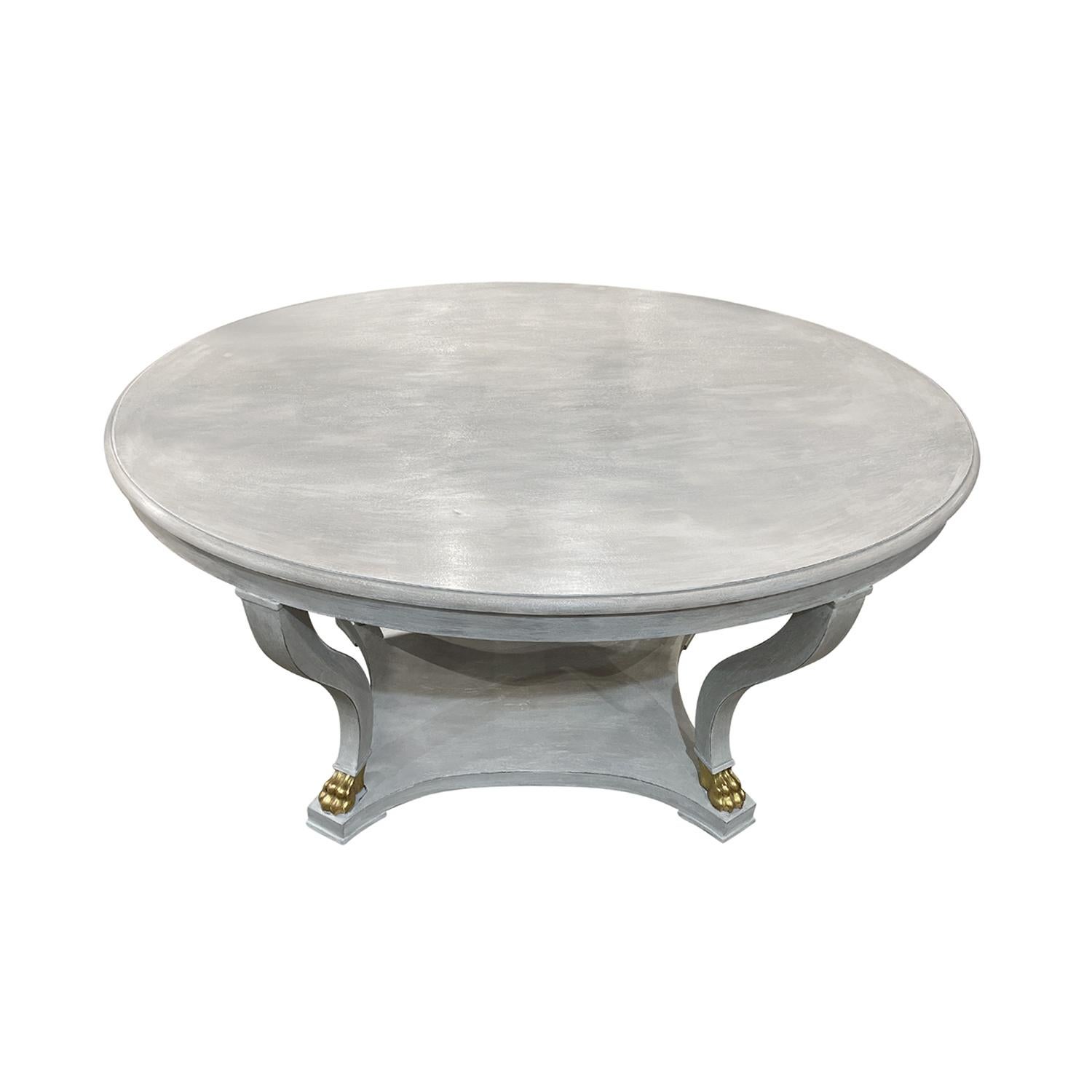 19th Century Light-Grey Swedish Gustavian Antique Oval Pine Dining Room Table In Good Condition For Sale In West Palm Beach, FL