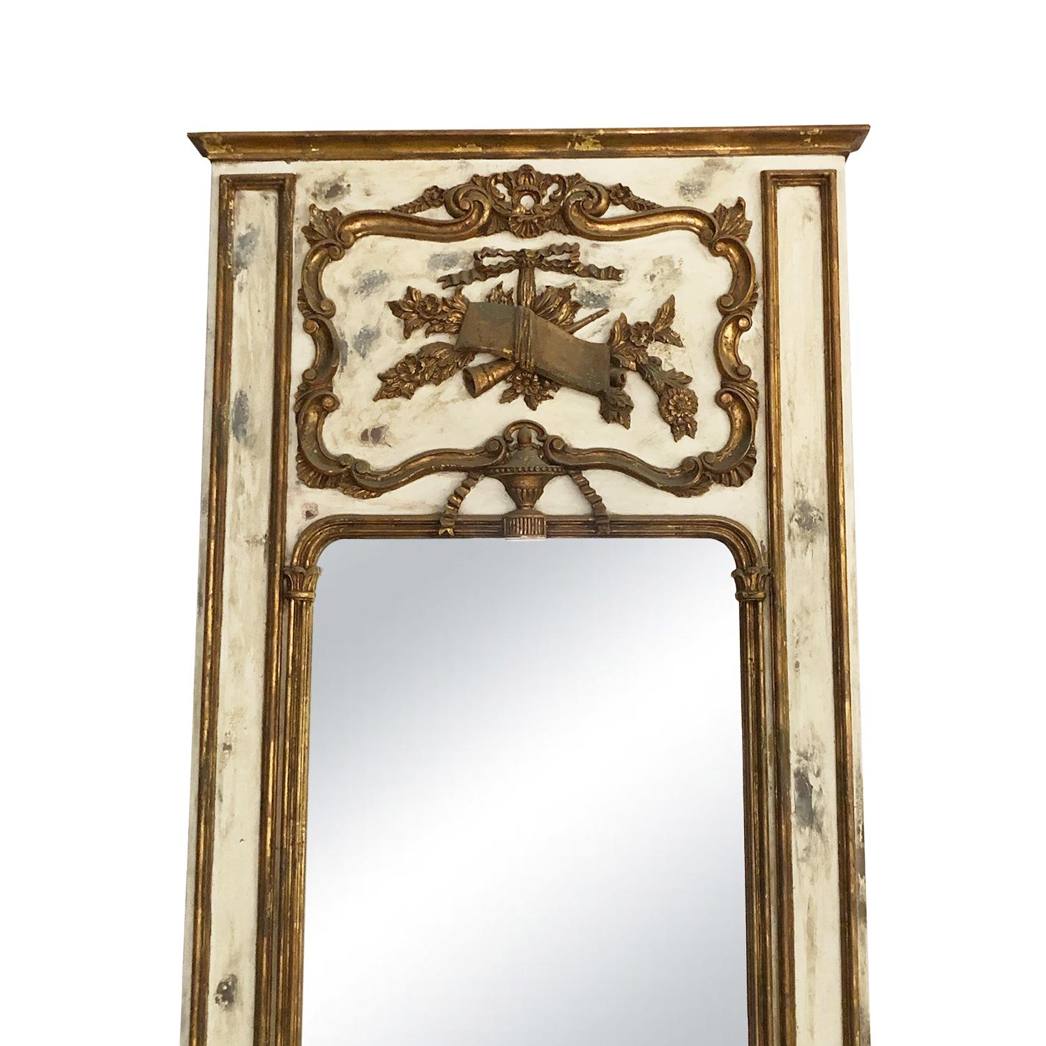 french antique mirror white