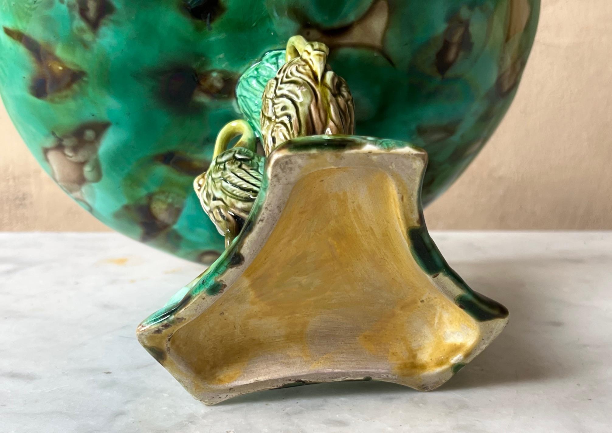 Plat central à pied pour nénuphar et grue du 19e siècle en vente 4