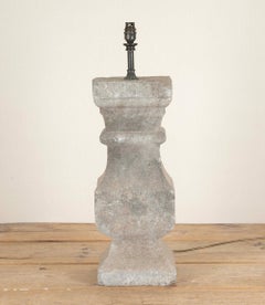 19th Century Limestone Baluster Converted to a Table Lamp