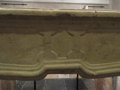19th Century Limestone Burgundy Fireplace