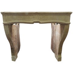 19th Century Limestone Burgundy Fireplace