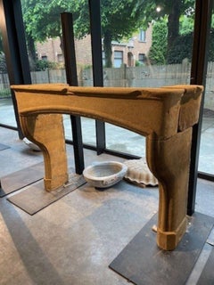 19th Century Limestone Fireplace
