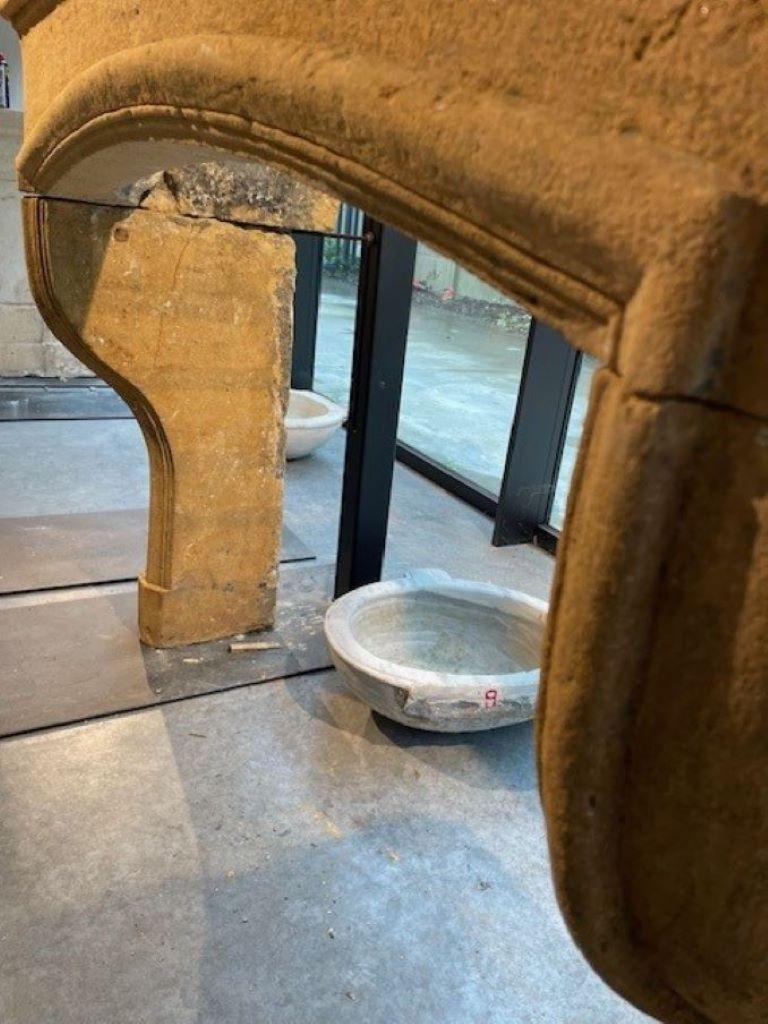 Carved 19th Century Limestone Fireplace For Sale