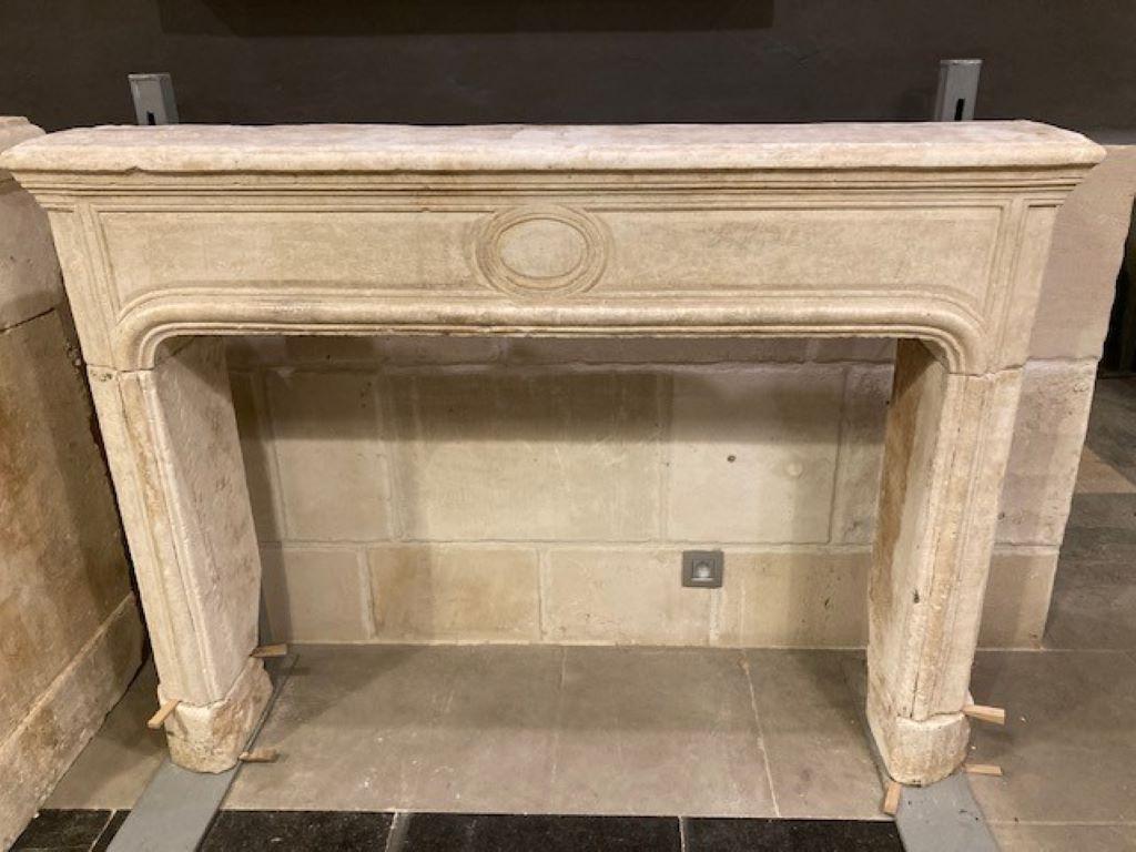 19th Century Limestone Fireplace For Sale 1