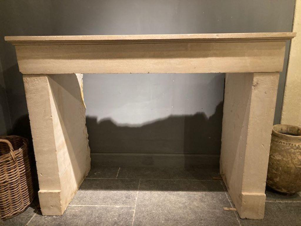 19th Century Limestone Fireplace Mantel For Sale 1