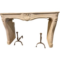 19th Century Limestone Fireplace Mantel