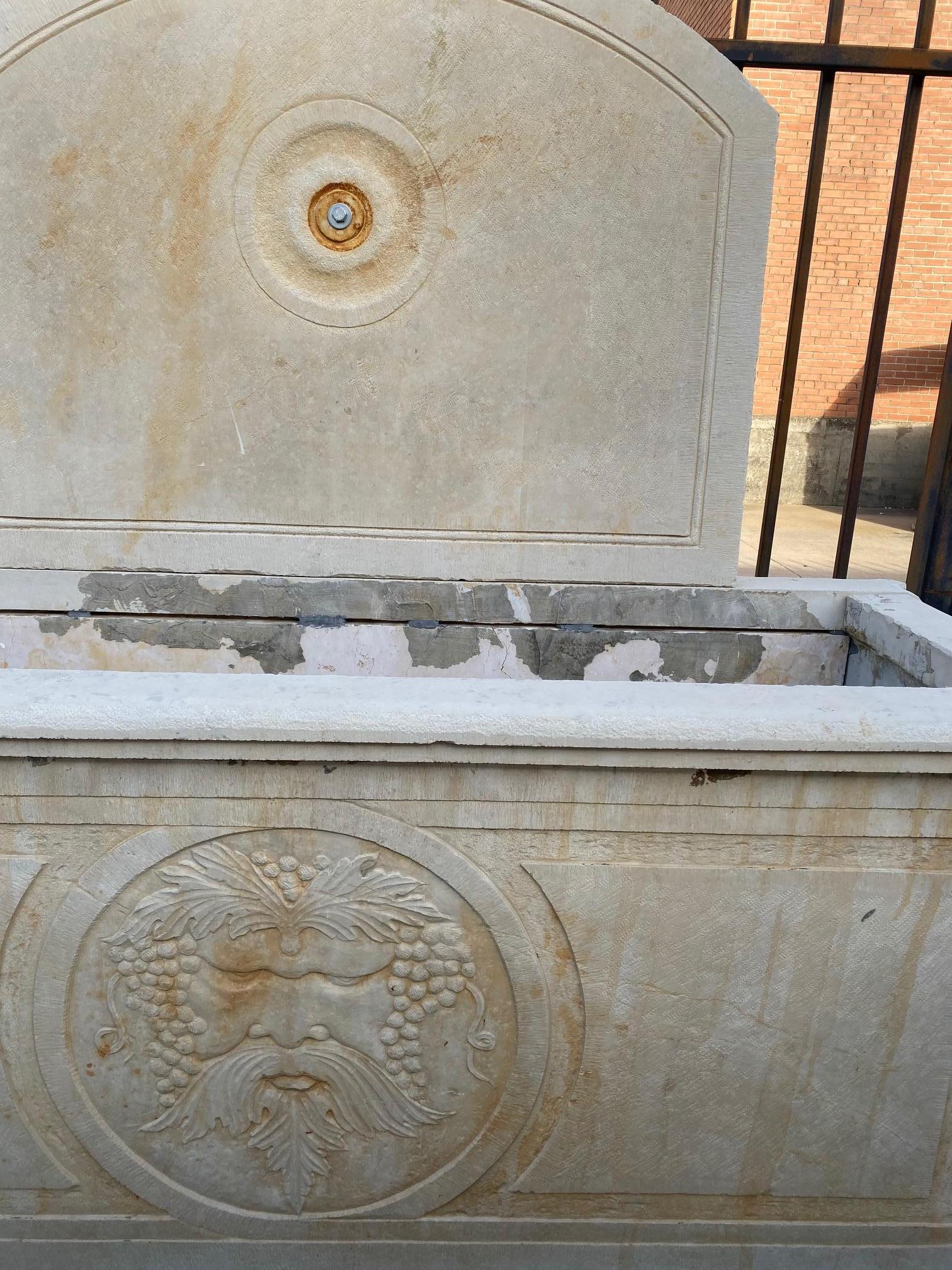 This limestone fountain origins from Italy, circa 1880.