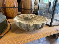 19th Century Limestone Holy Water Font