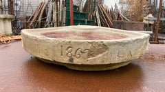 Antique Limestone Sink in a triangular shape