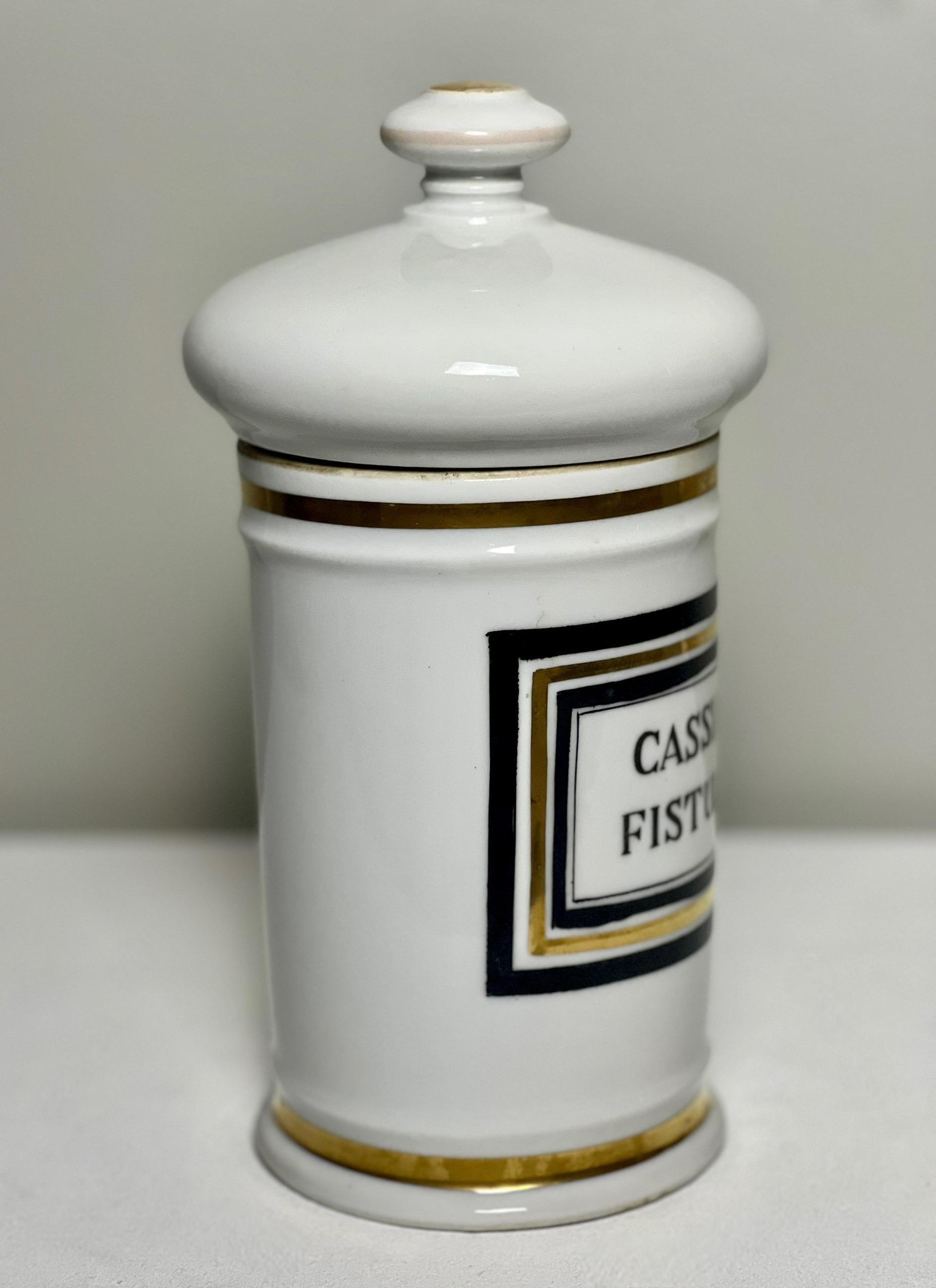Grande vaso da farmacia in porcellana di Limoges Francia del XIX secolo In condizioni buone in vendita a Doylestown, PA