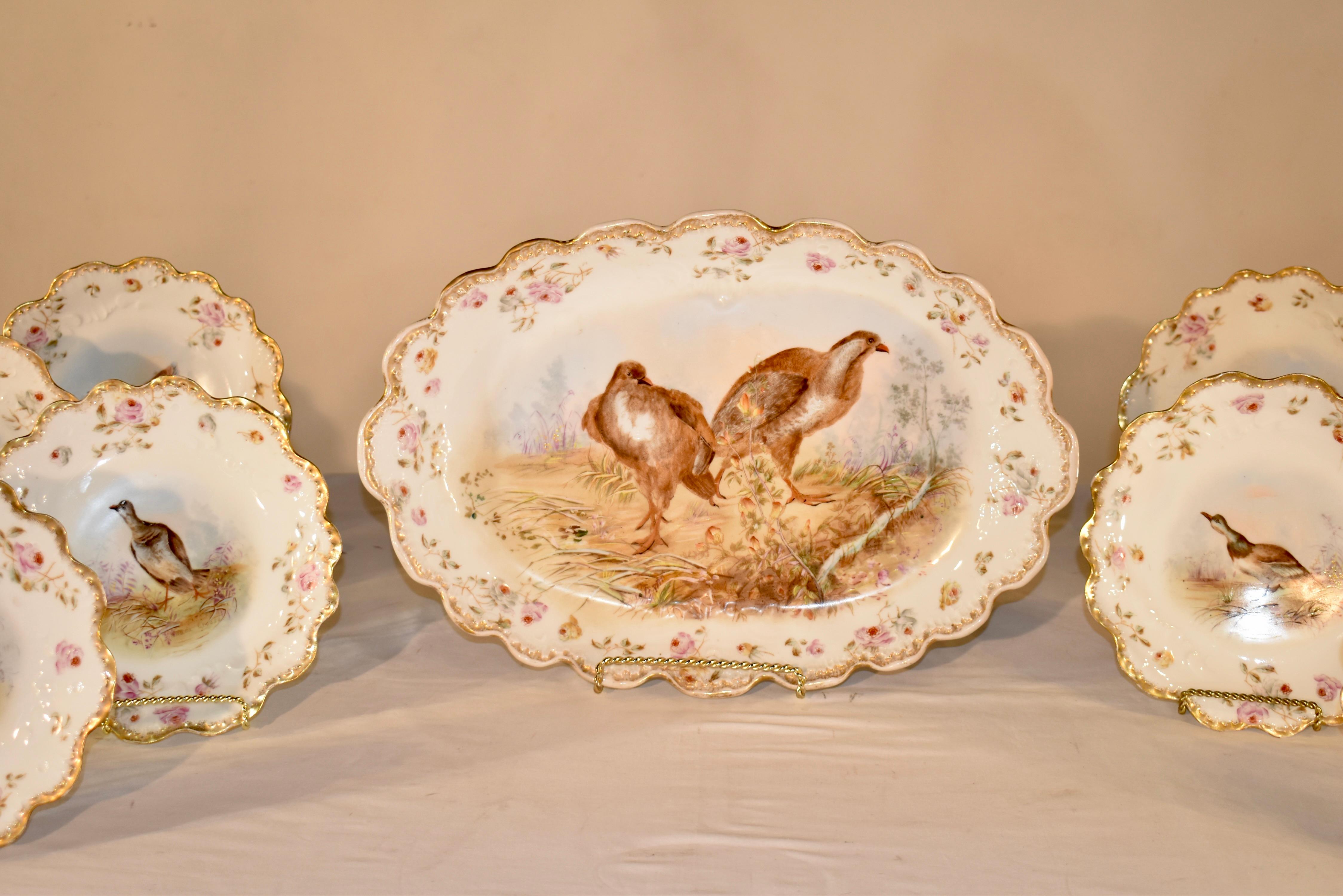 French 19th Century Limoges Game Bird Set For Sale