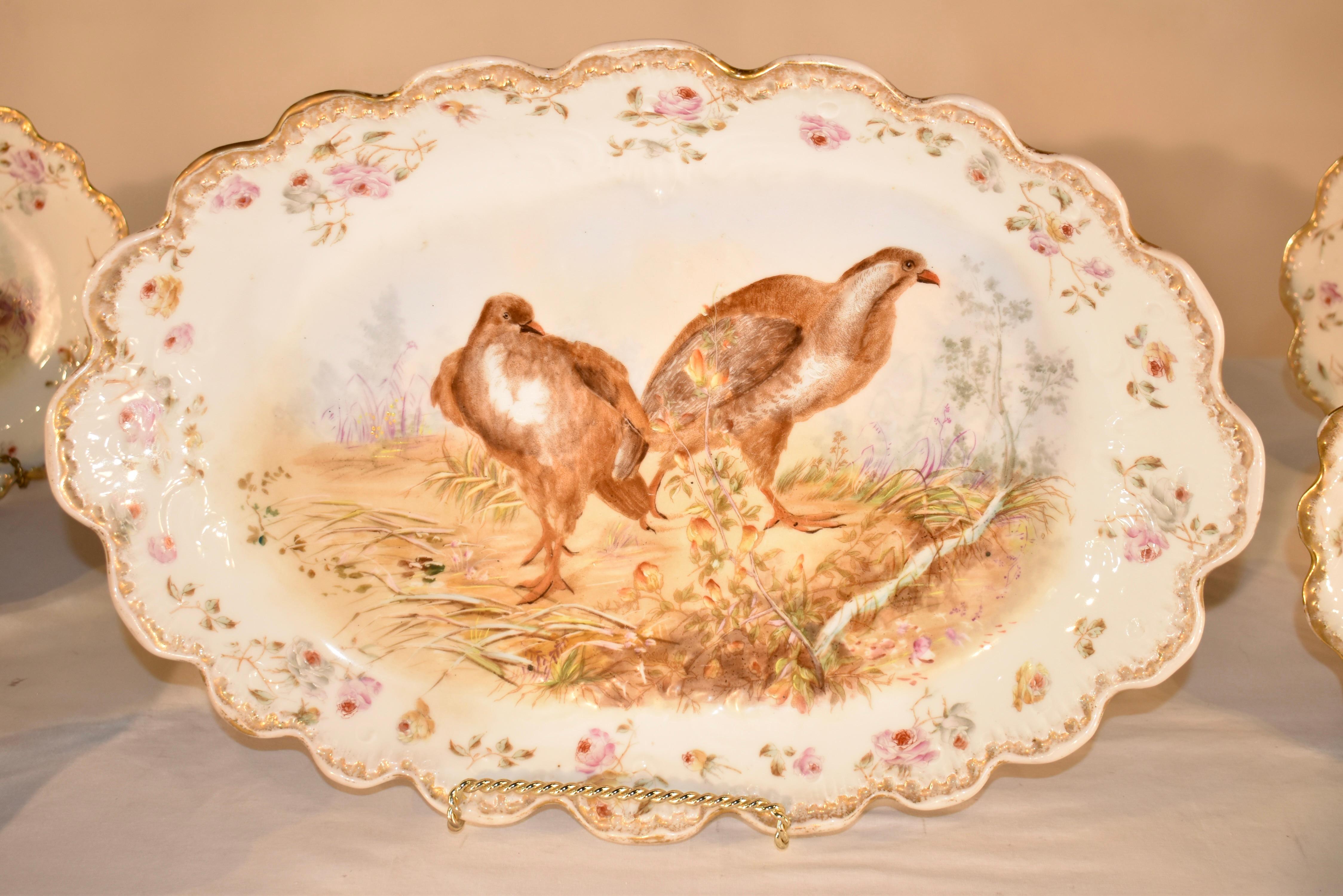 Ceramic 19th Century Limoges Game Bird Set For Sale