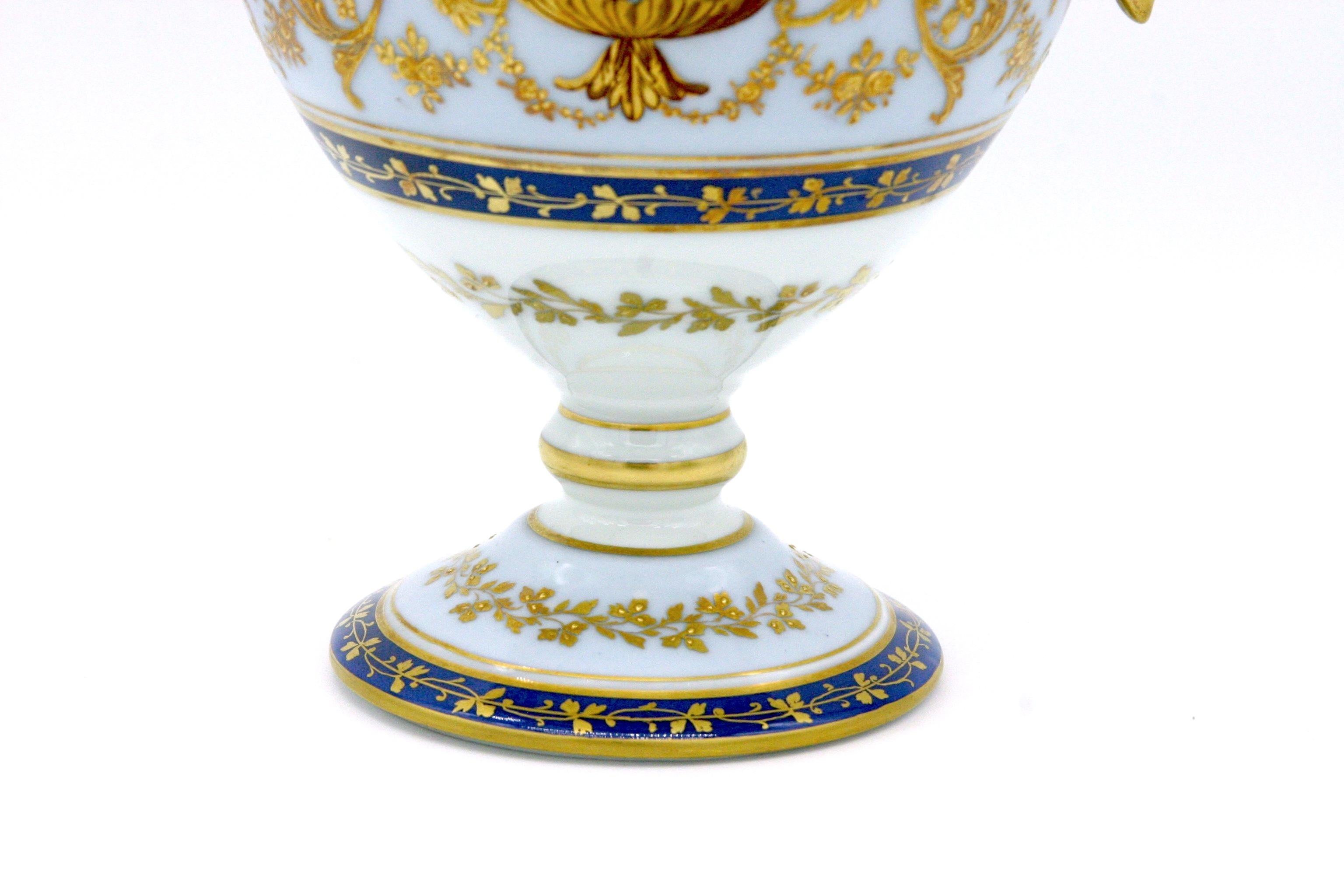 19th Century Limoges Gilt Porcelain Pitcher Set For Sale 4
