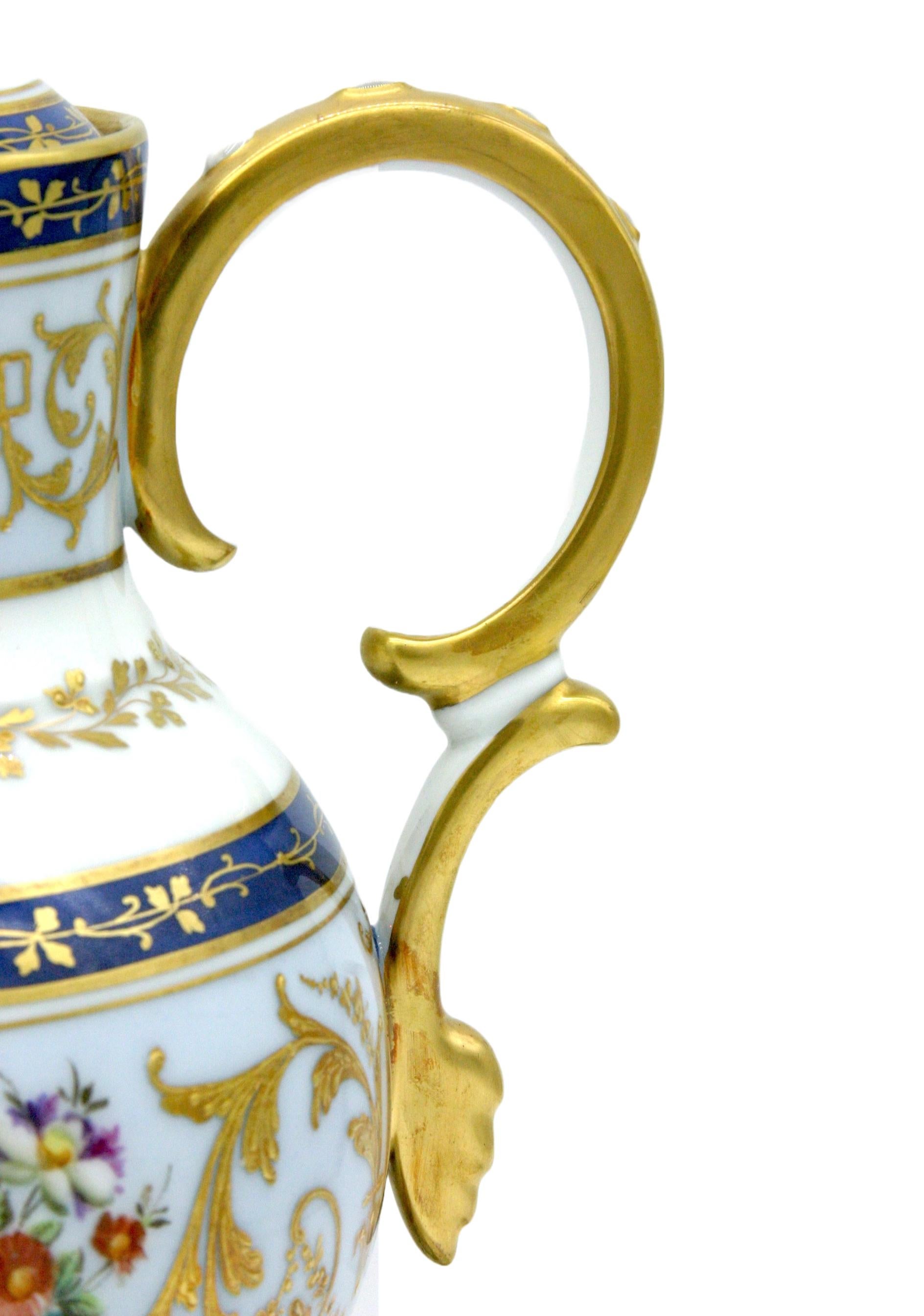 19th Century Limoges Gilt Porcelain Pitcher Set For Sale 7