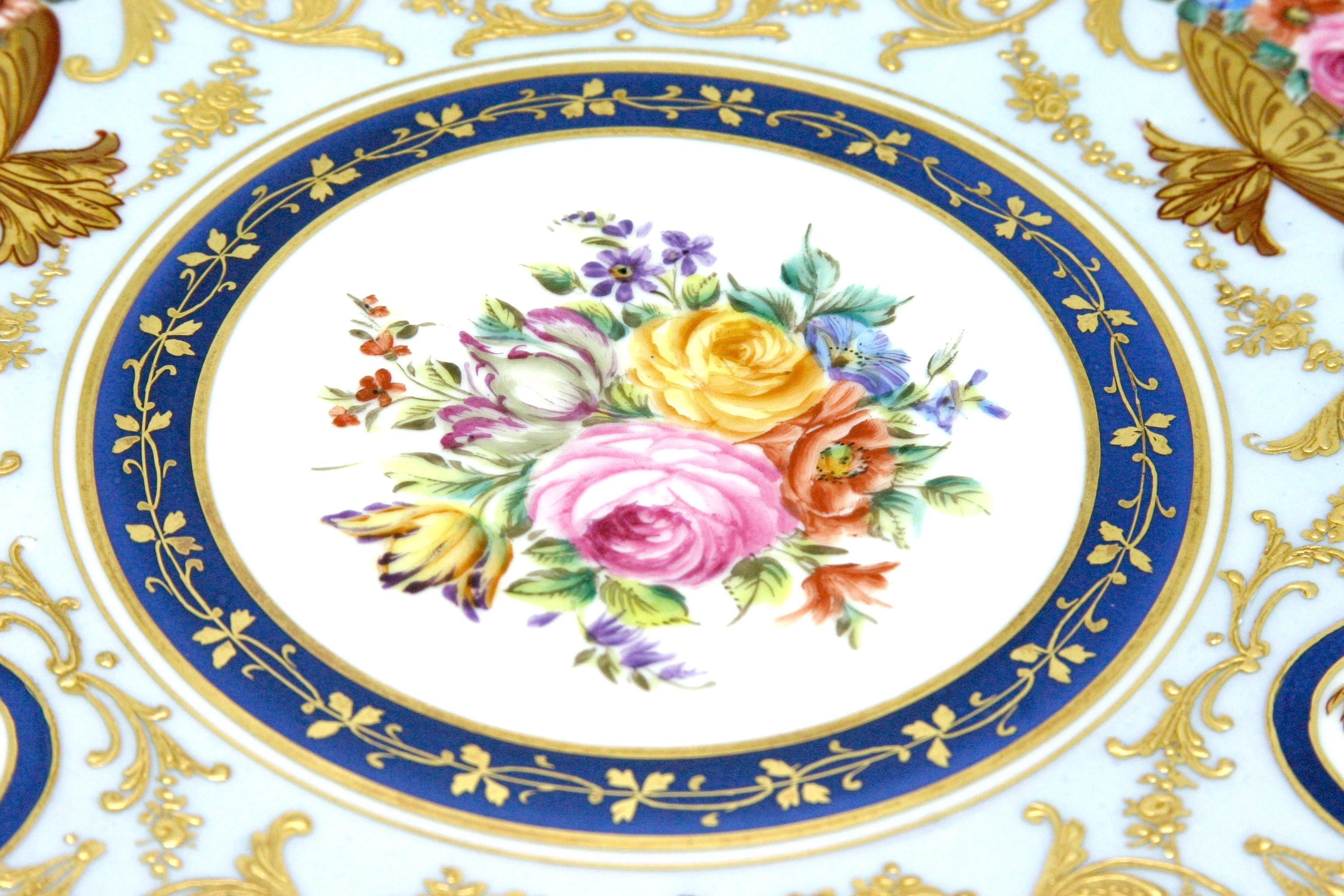 19th Century Limoges Gilt Porcelain Pitcher Set For Sale 9