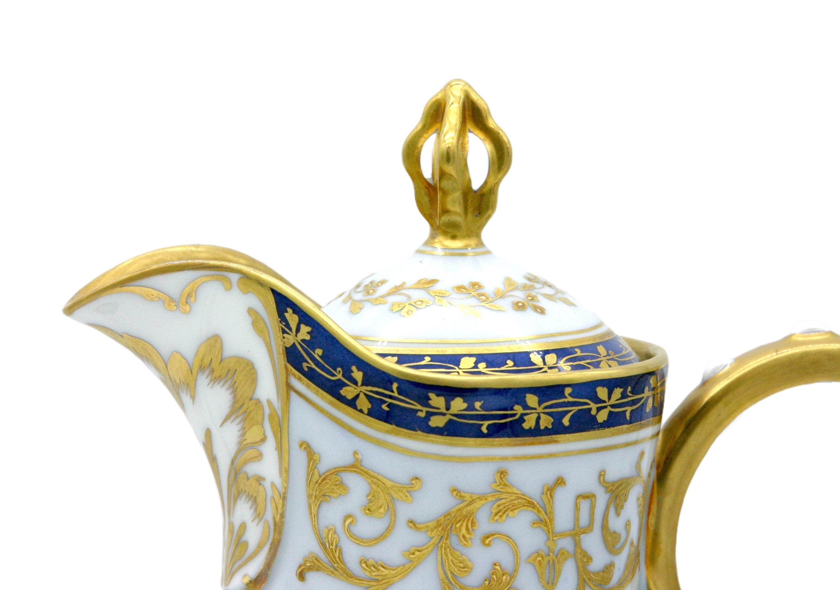 19th Century Limoges Gilt Porcelain Pitcher Set For Sale 1