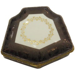 Antique 19th Century Limoges, Hand-Painted, Porcelain Box