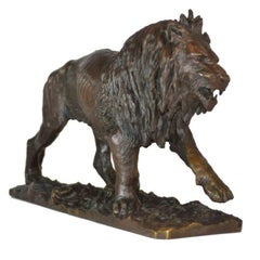 Bronze animalier lion du 19ème siècle par Fratin