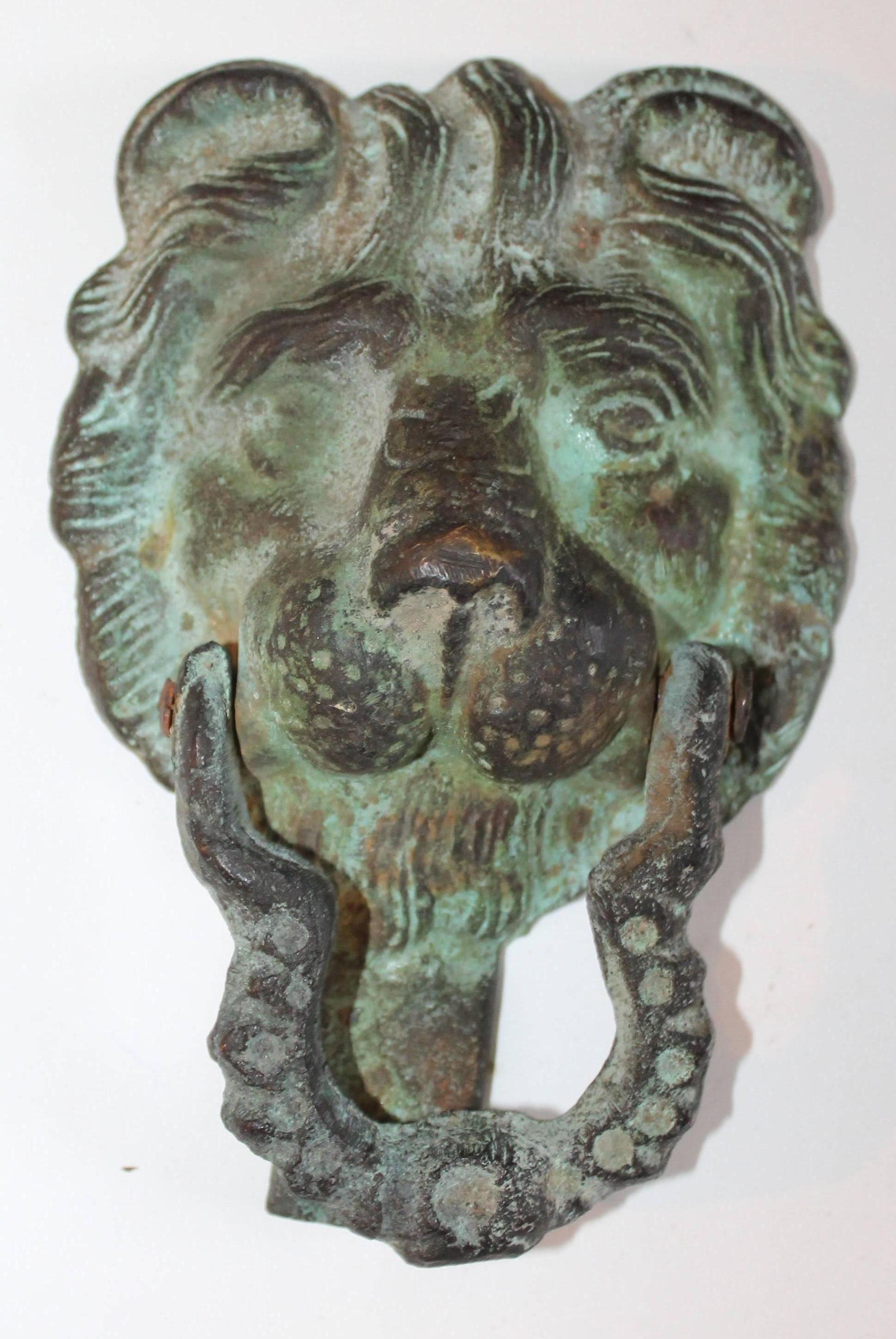 Other 19th Century Lion Door Knocker in Bronze