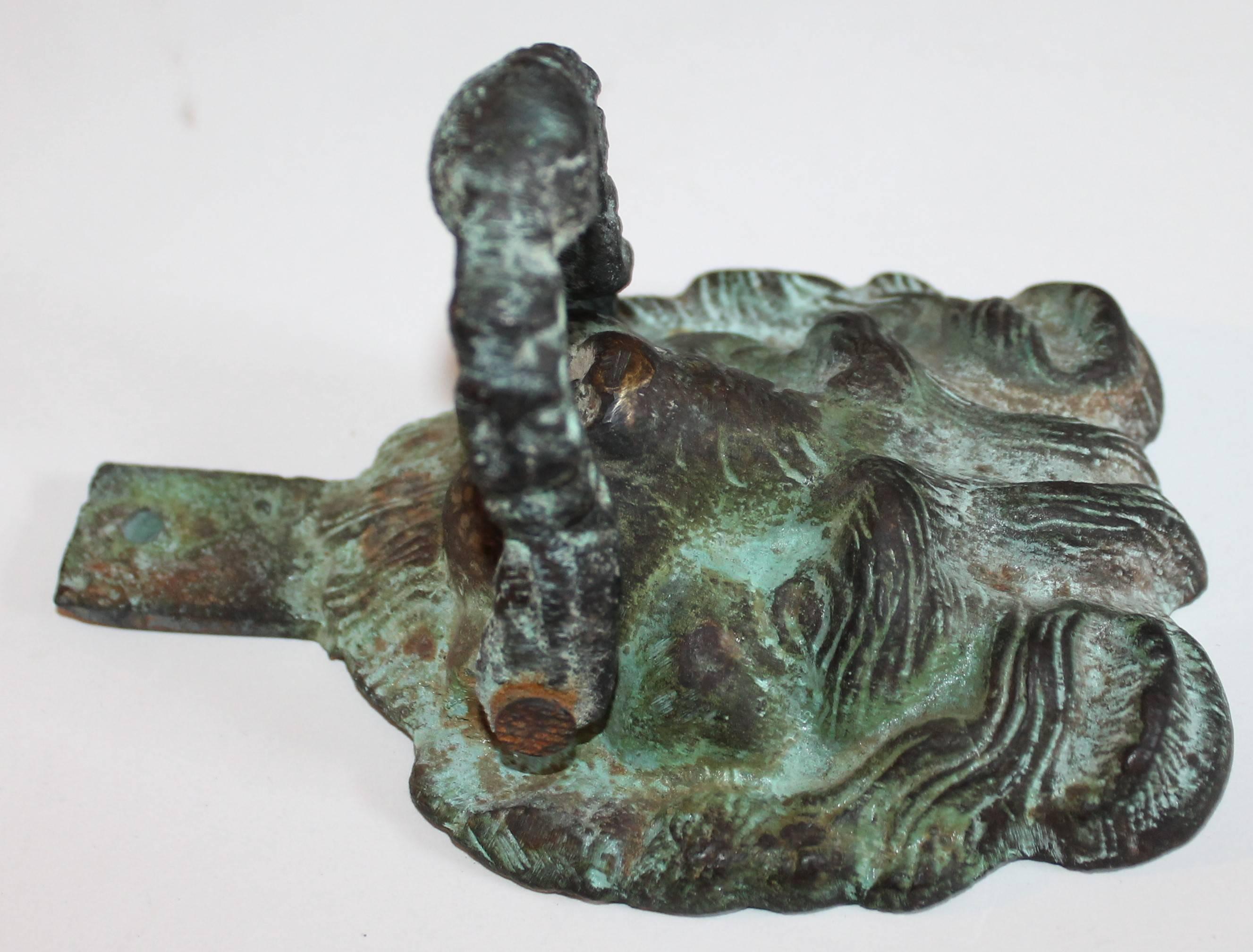 19th Century Lion Door Knocker in Bronze In Excellent Condition In Los Angeles, CA