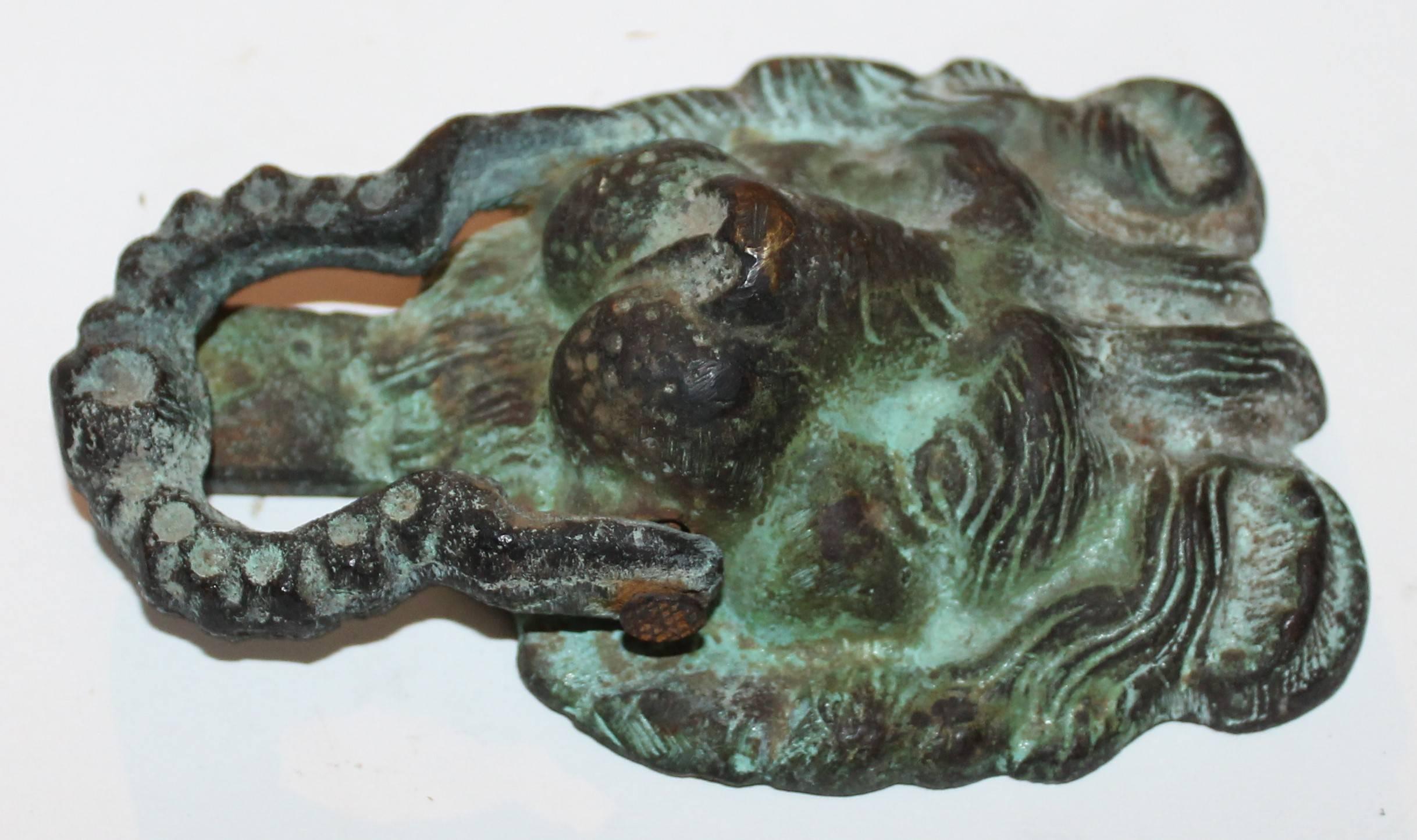 19th Century Lion Door Knocker in Bronze 2