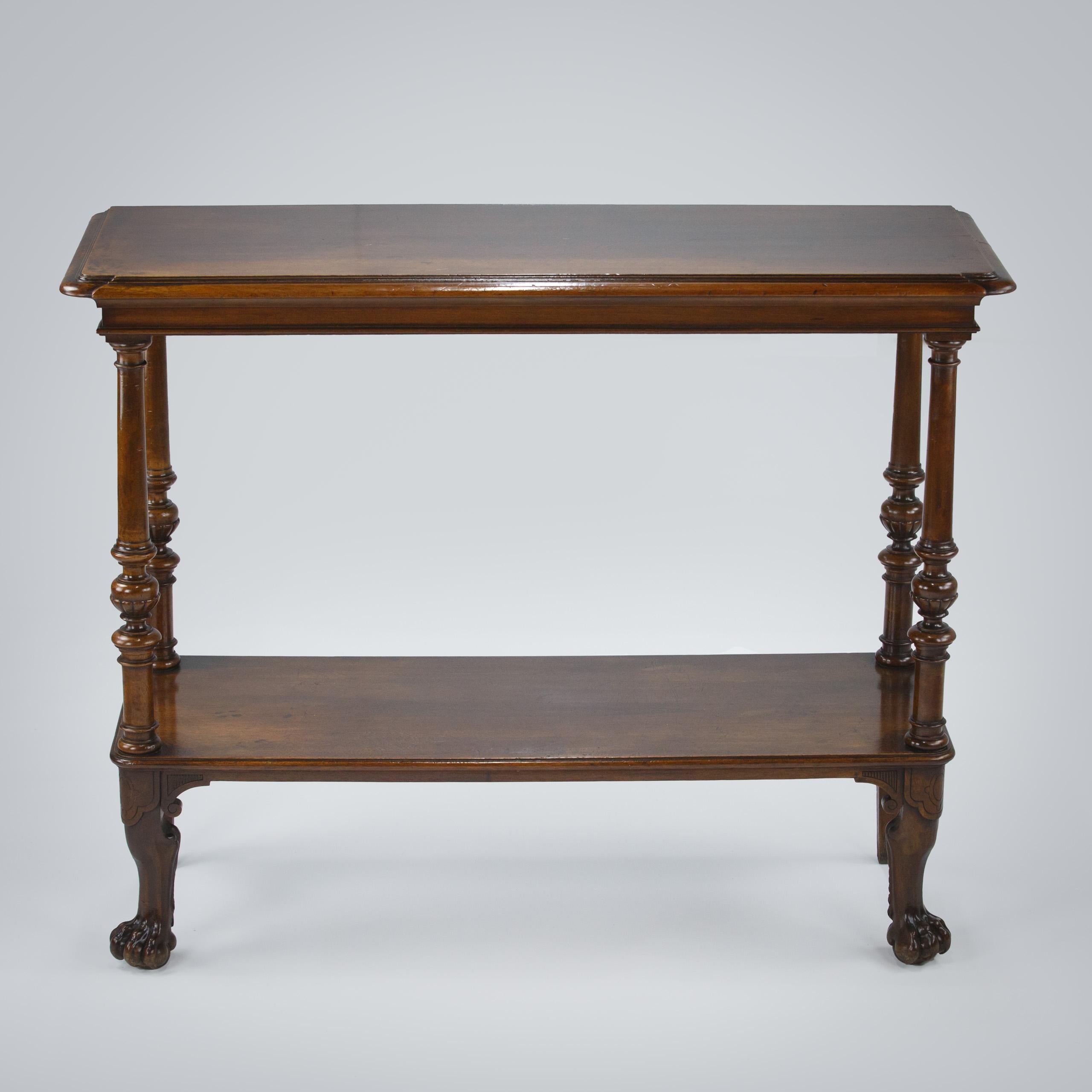 Serveur ou table console en acajou à patte de lion du 19e siècle en vente 4