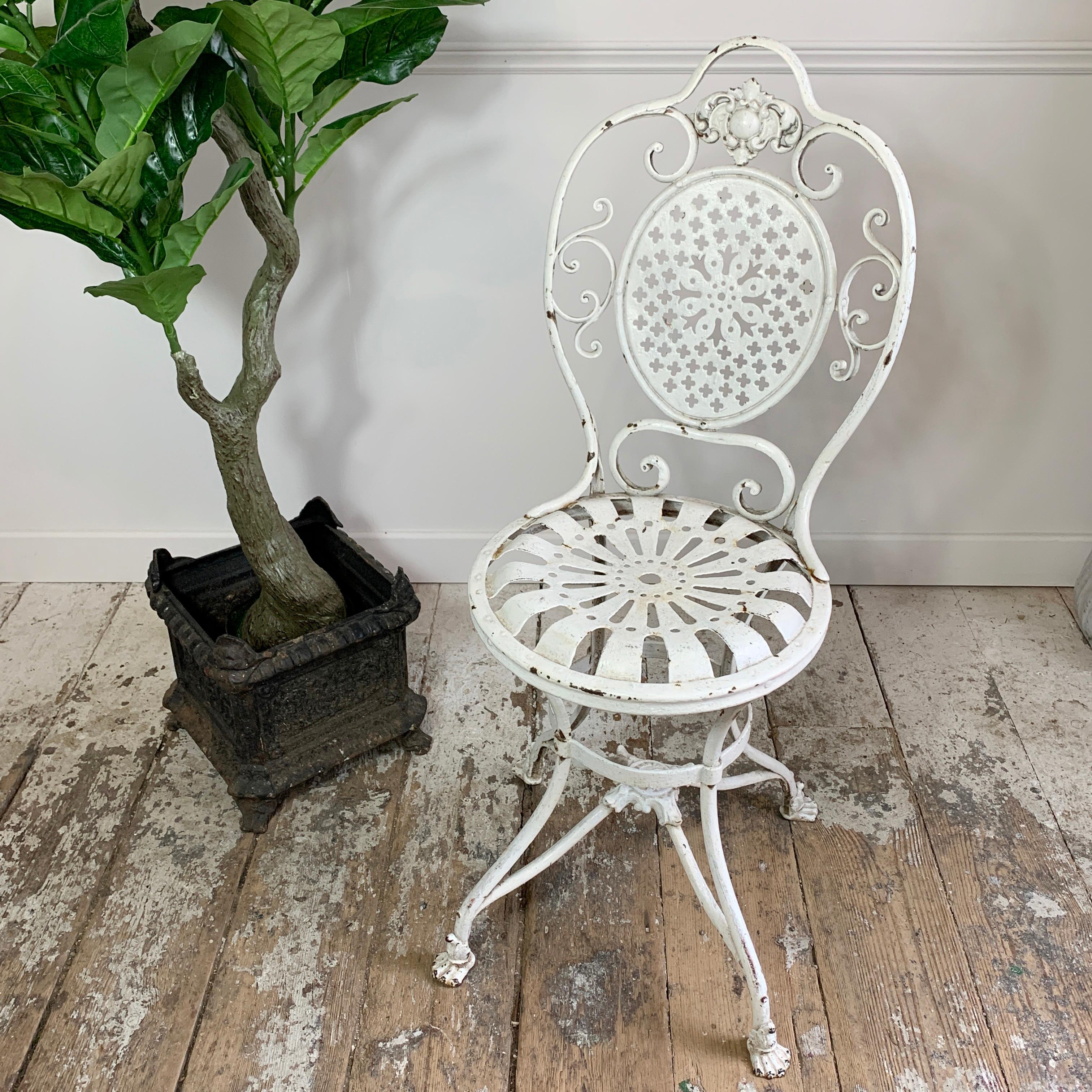 19th Century White Lions Paw Arras Orangery Chair For Sale 1