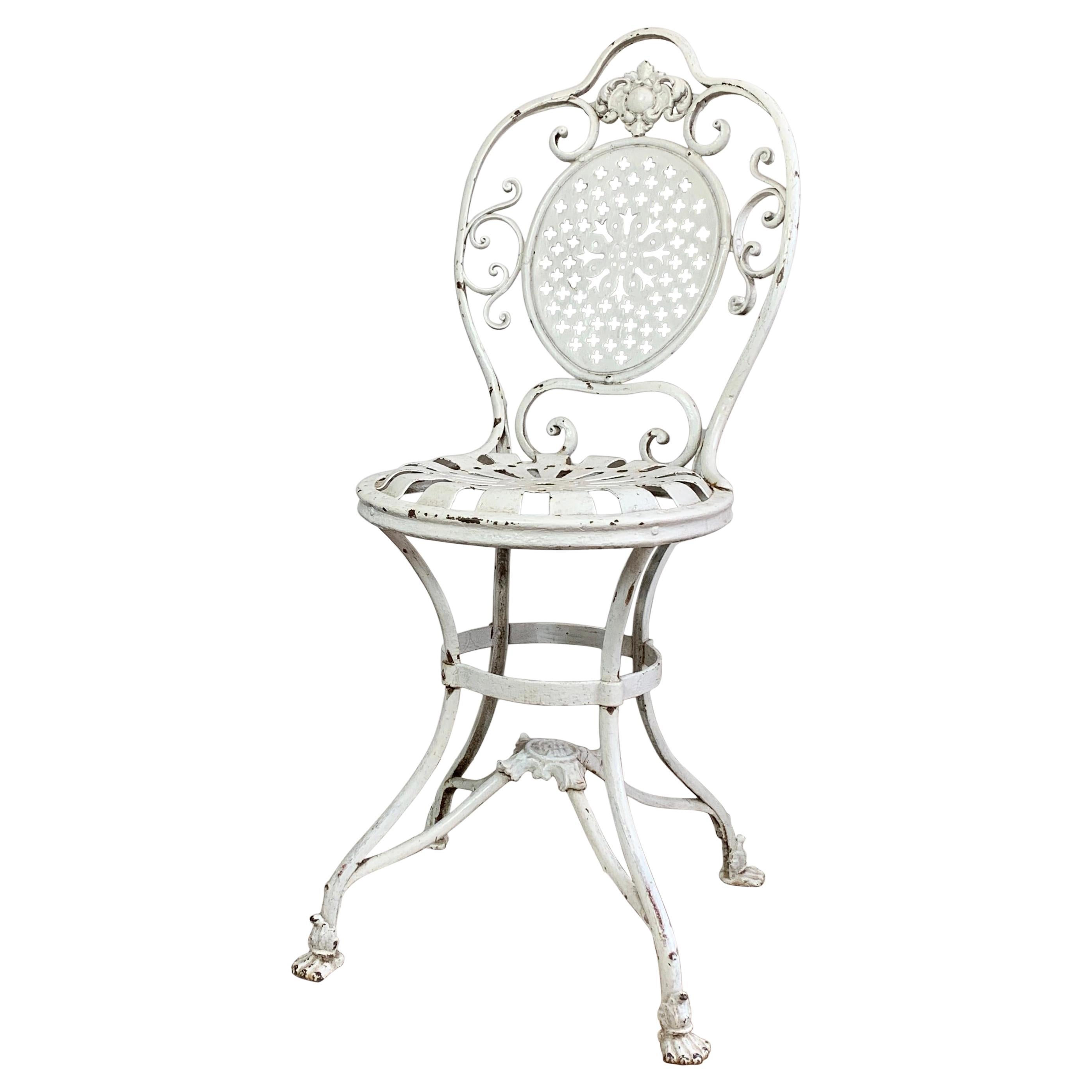 19th Century White Lions Paw Arras Orangery Chair