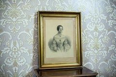 Portrait of a Dancer Lithograph, Engraved, Denmark, Circa 1841