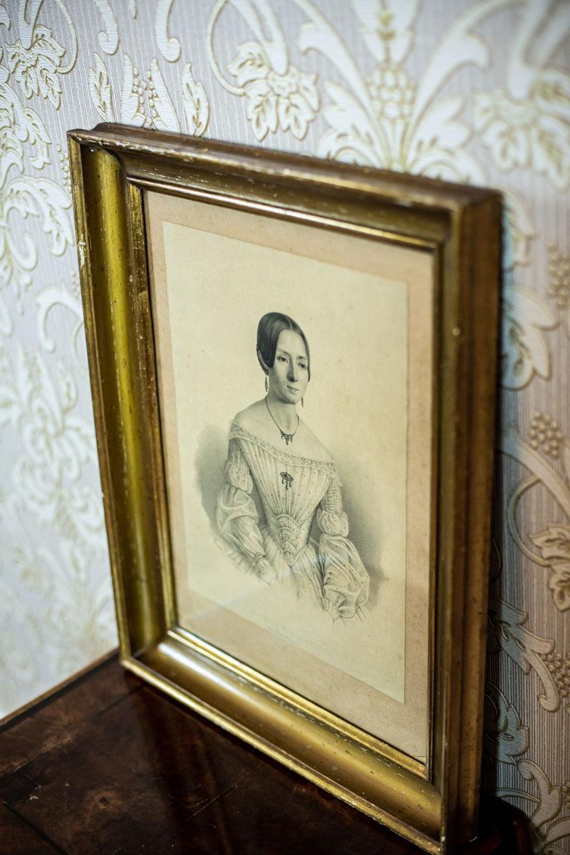 Litografía del siglo XIX, Retrato de una bailarina Danés en venta