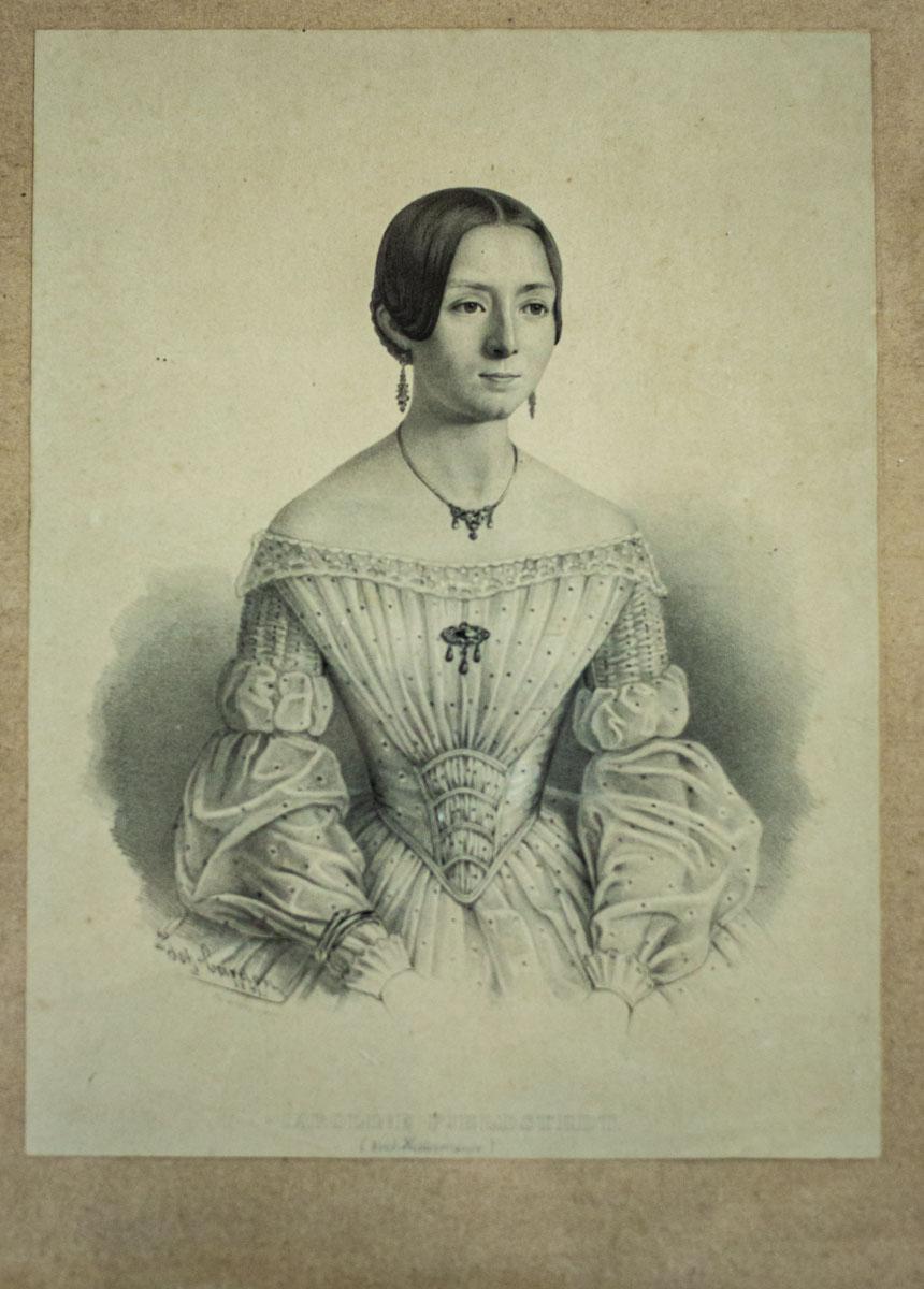 19th Century Lithograph, a Portrait of a Dancer In Good Condition For Sale In Opole, PL