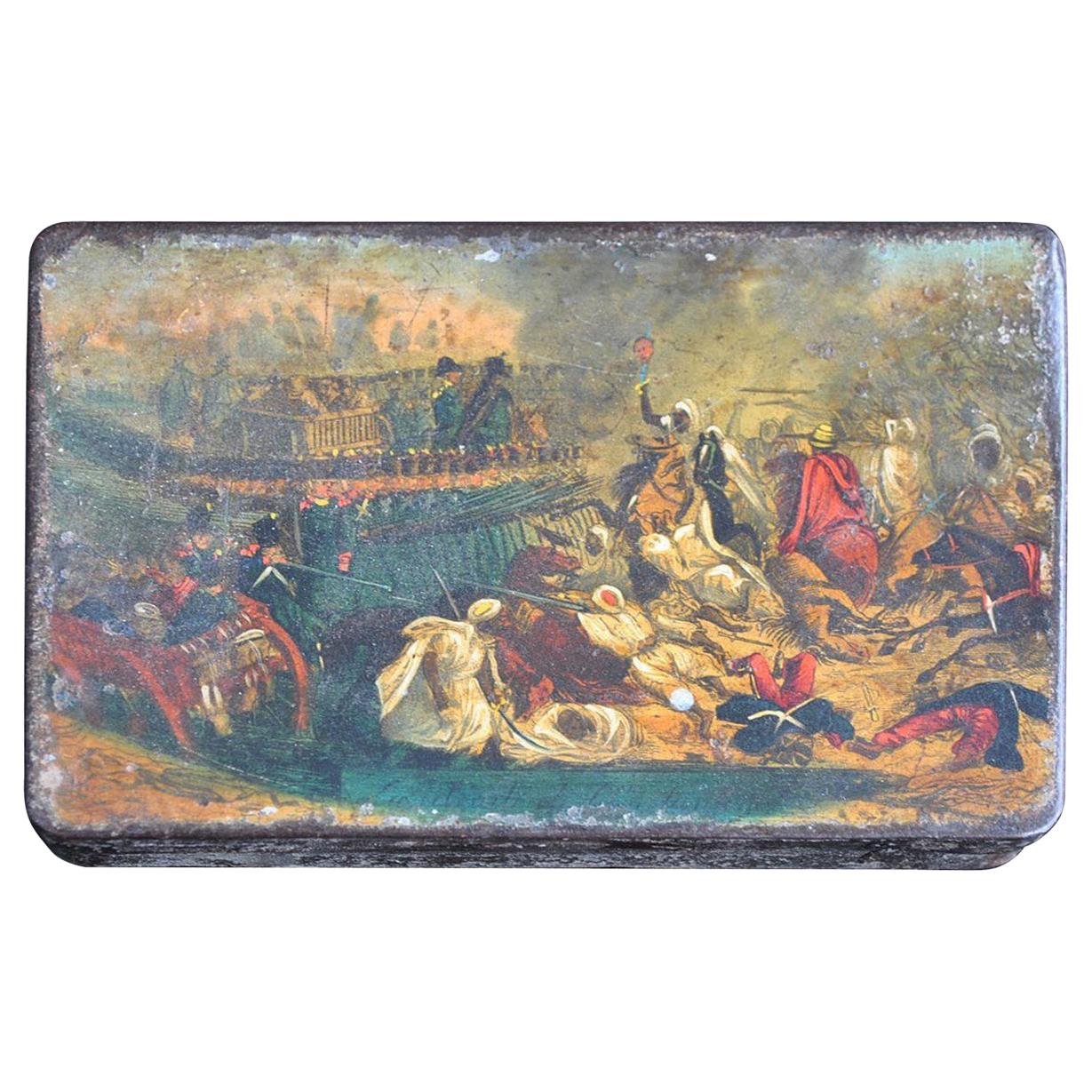 19th Century Lithographed Box and Painted Decoration Orientalist For Sale