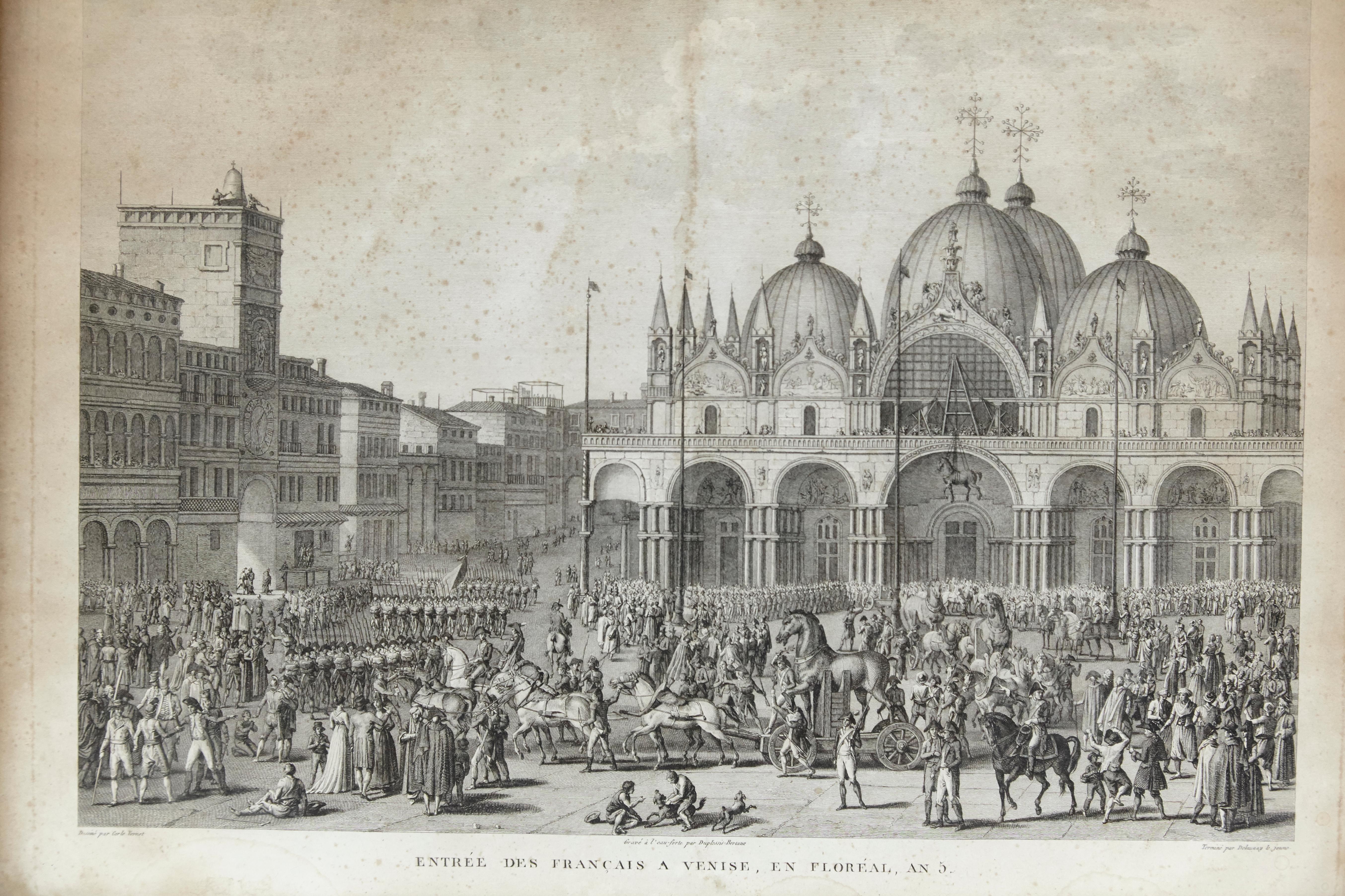 19th Century Lithography of Venice in Black and White In Fair Condition In Barcelona, Barcelona