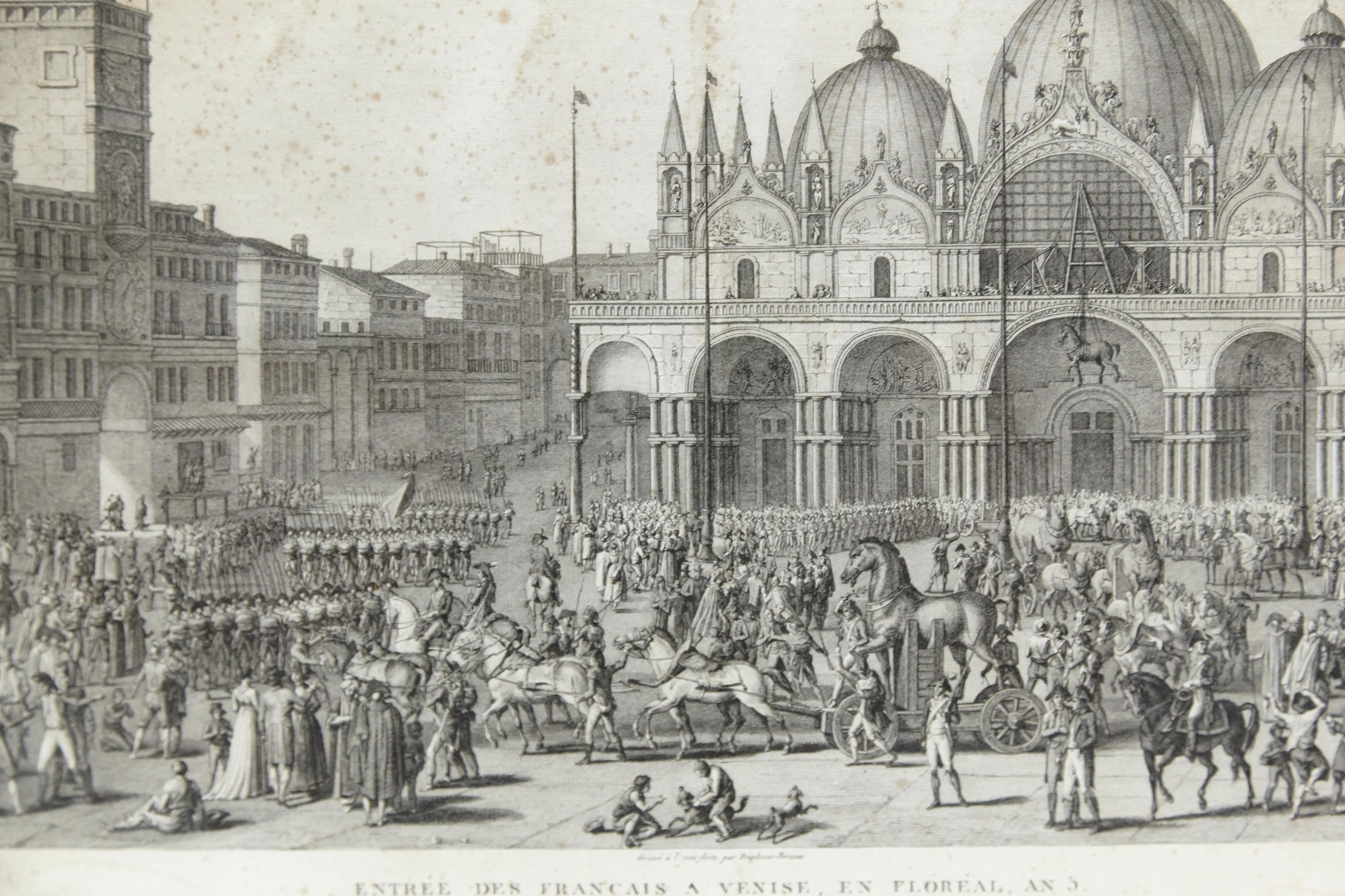 19th Century Lithography of Venice in Black and White 2