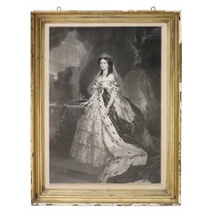 19th Century Lithography Portrait of Augusta of Saxony, Empress of Germany