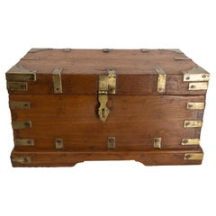 19th Century Little Chest or Coffer Carved Oak, French
