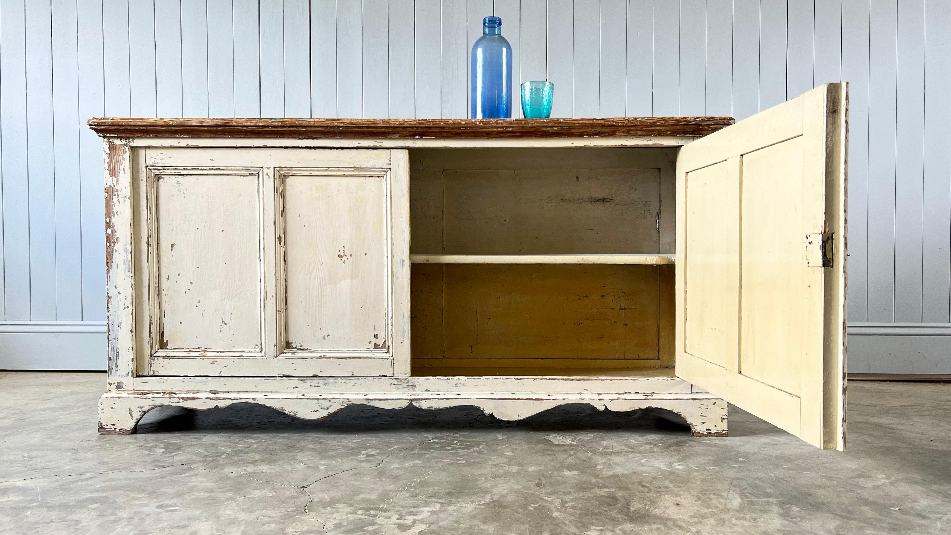 French Provincial 19th Century Little French Cream Sideboard For Sale
