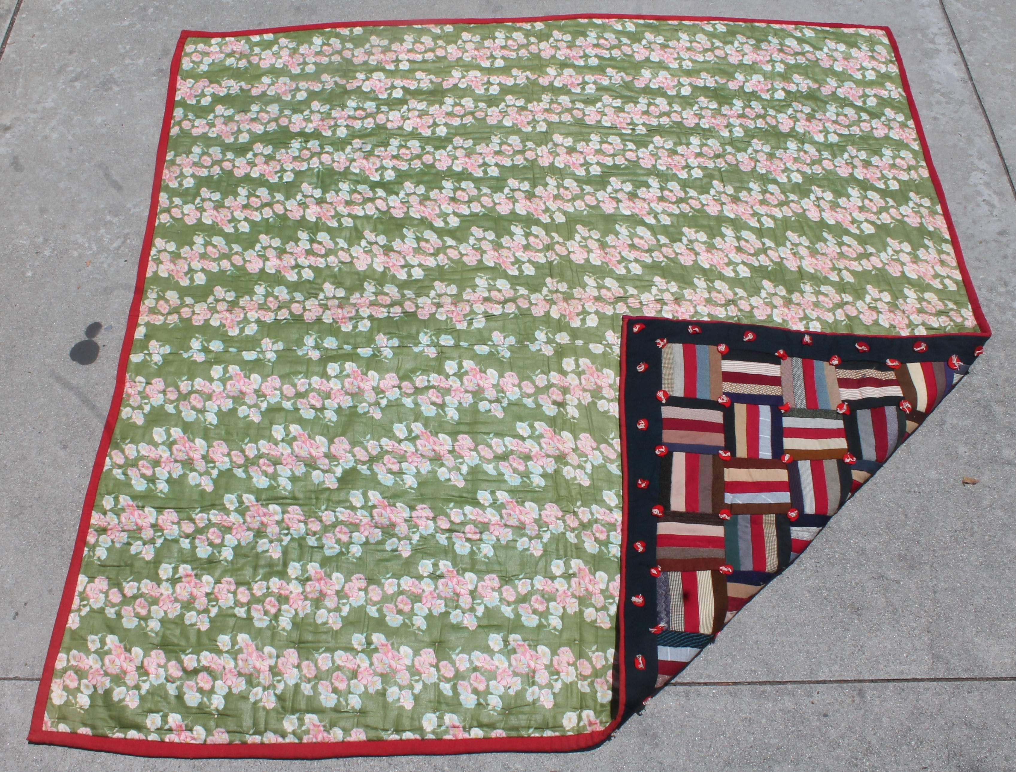 19th Century Log Cabin Quilt in Wool 2