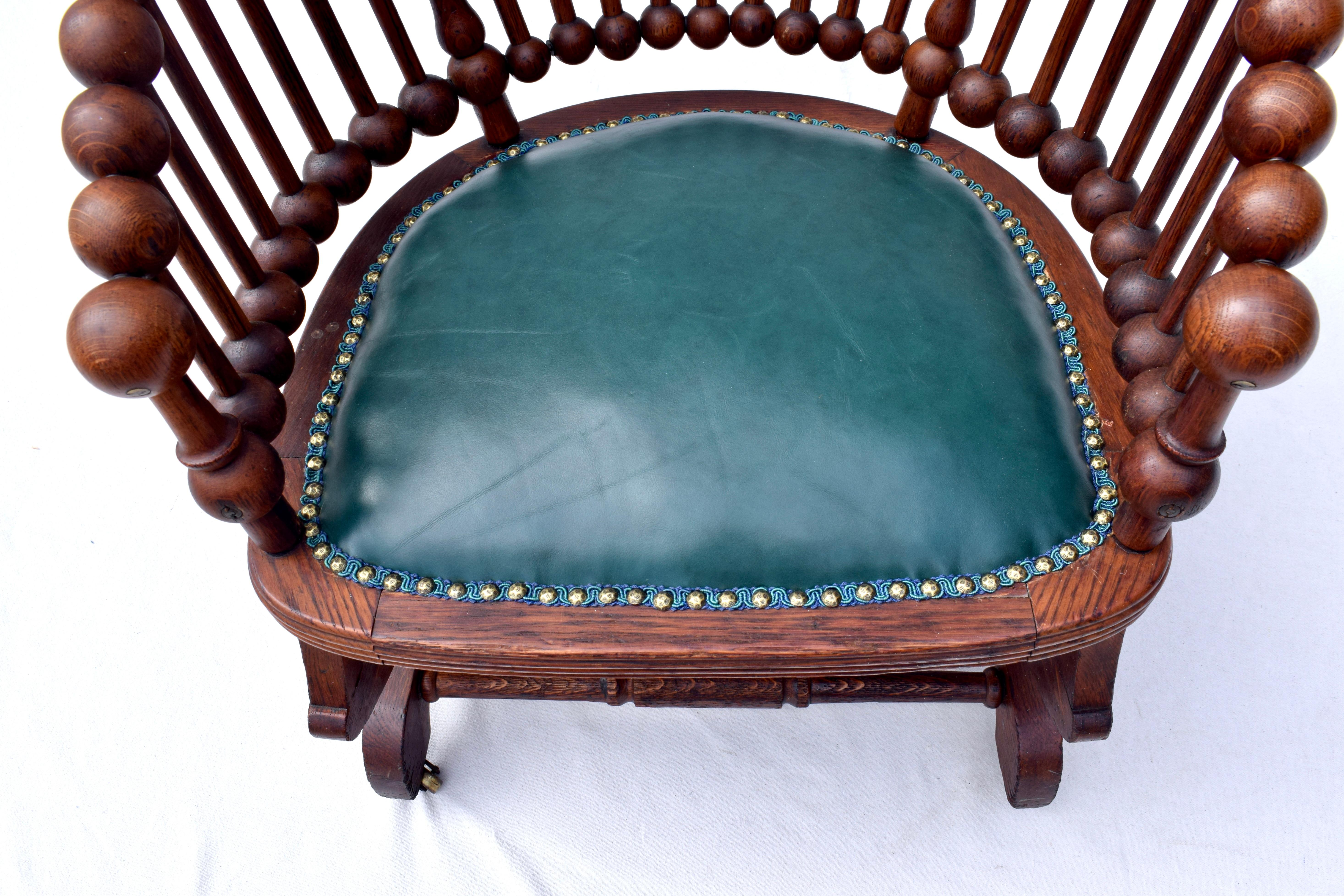 19th Century Lollipop Platform Rocking Chair by George Hunzinger For Sale 2