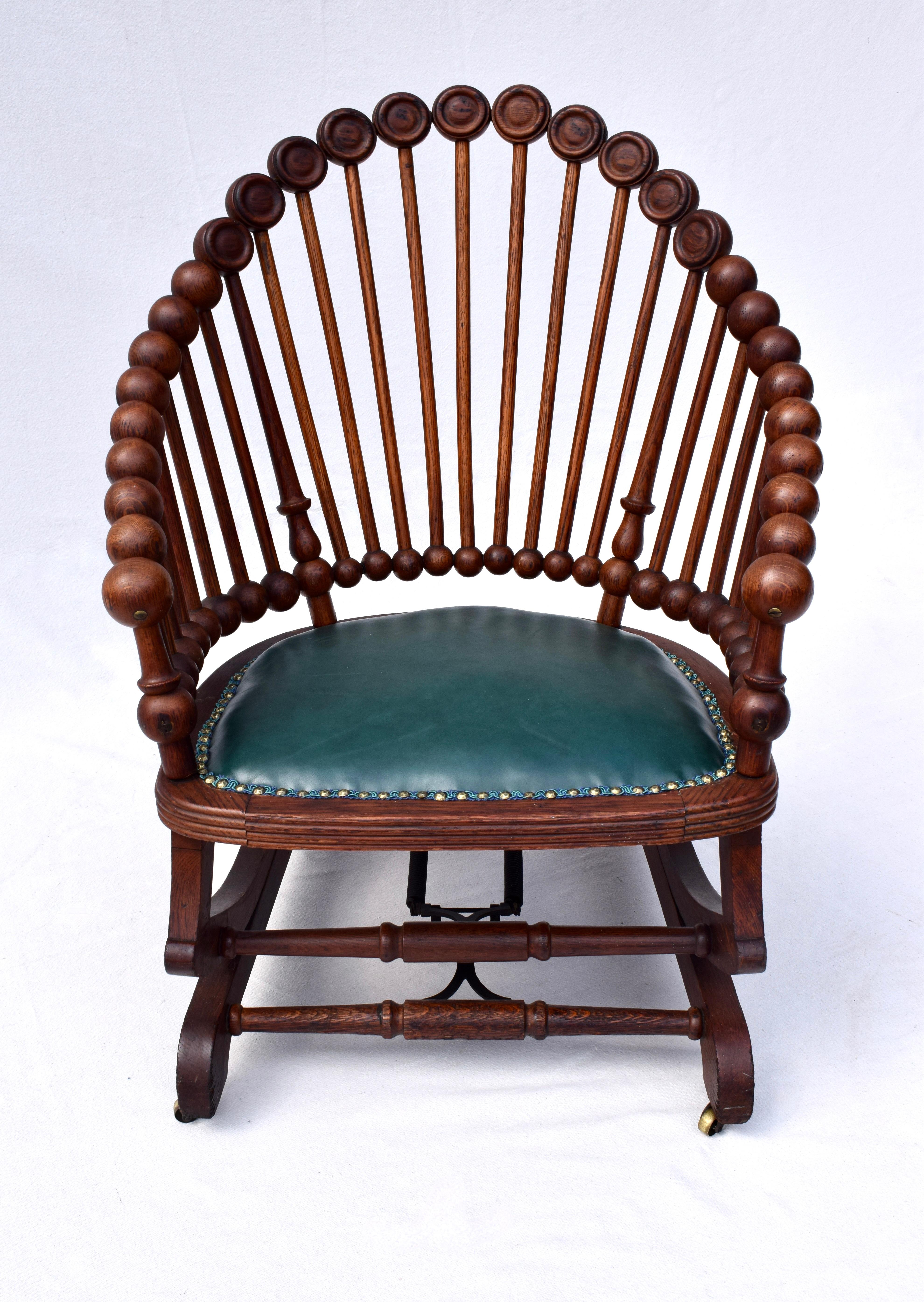 19th Century Lollipop Platform Rocking Chair by George Hunzinger For Sale 5