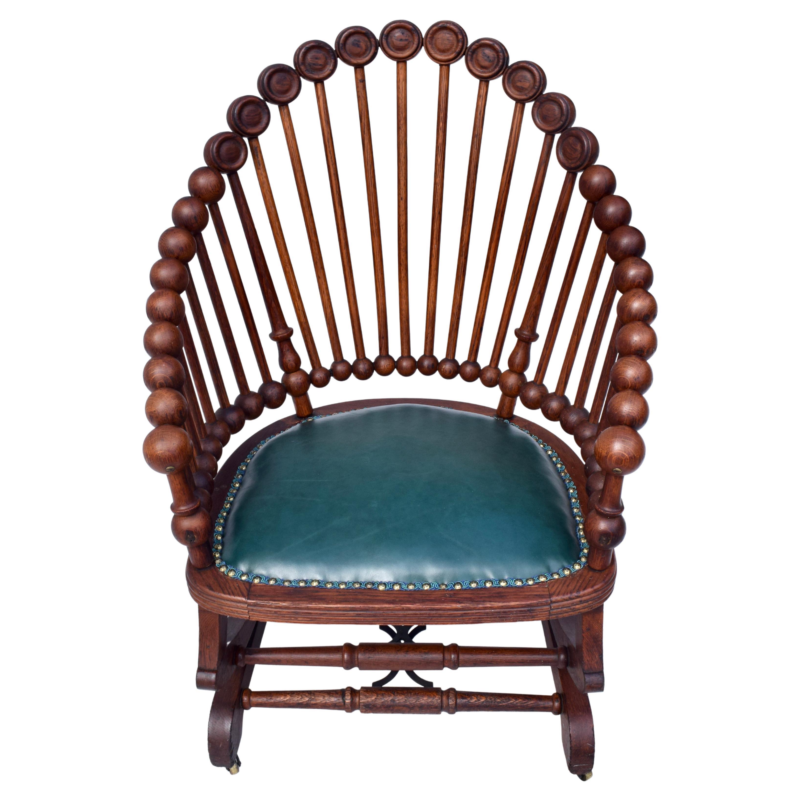 19th Century Lollipop Platform Rocking Chair by George Hunzinger For Sale