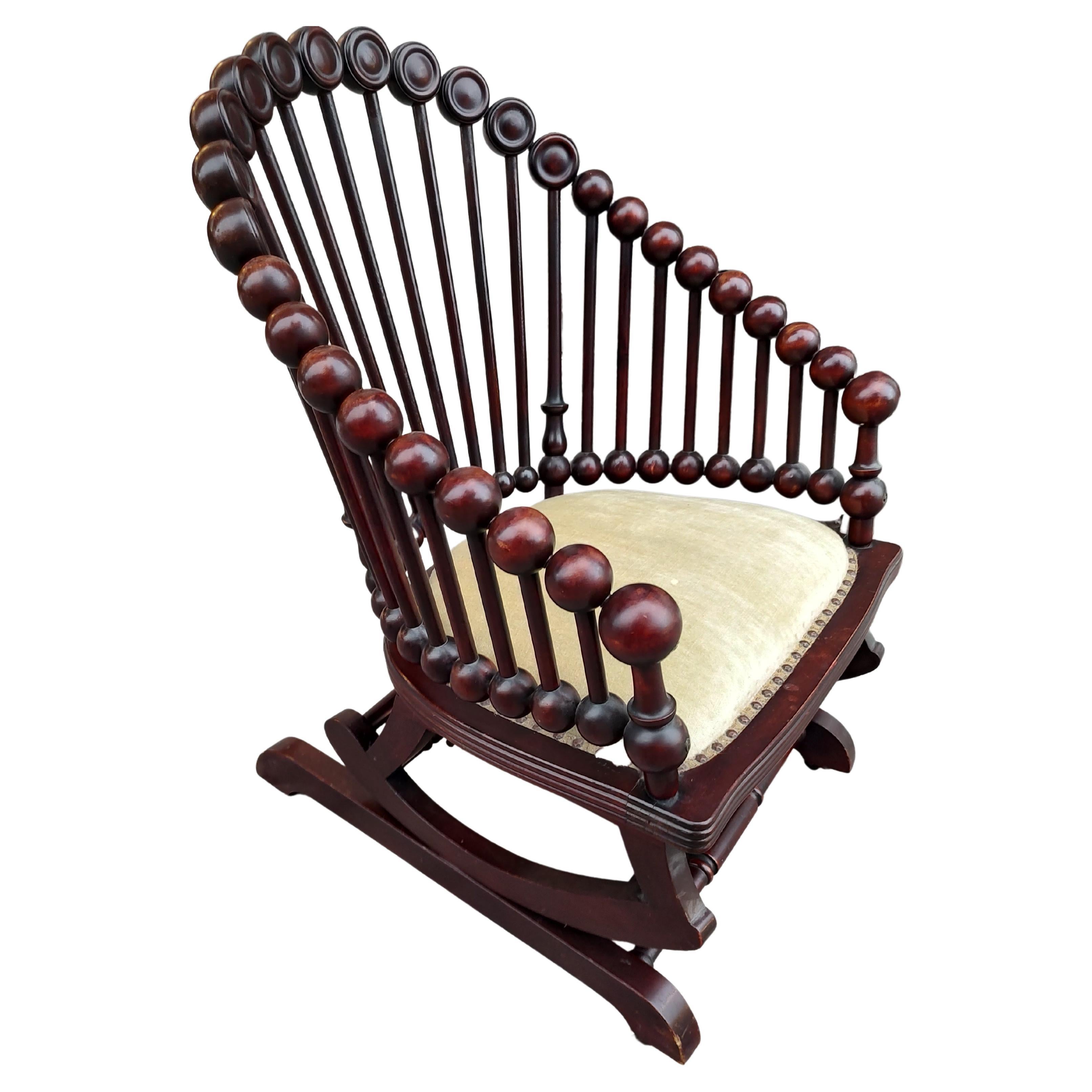 19th Century Lollipop Platform Rocking Chair by George Hunzinger