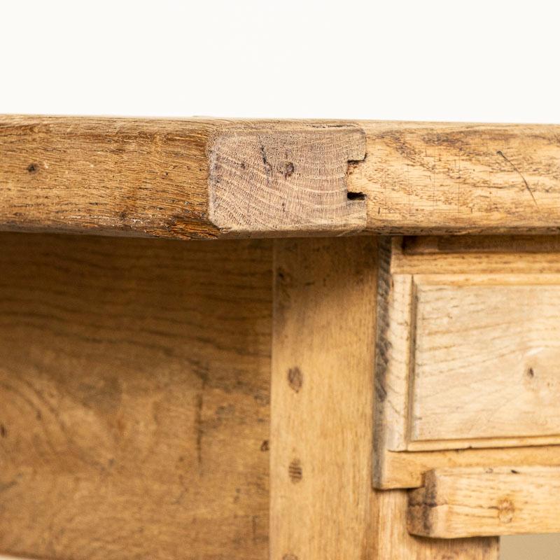 19th Century Long Antique Bleached Oak Refectory Library Table Console Table fro 5