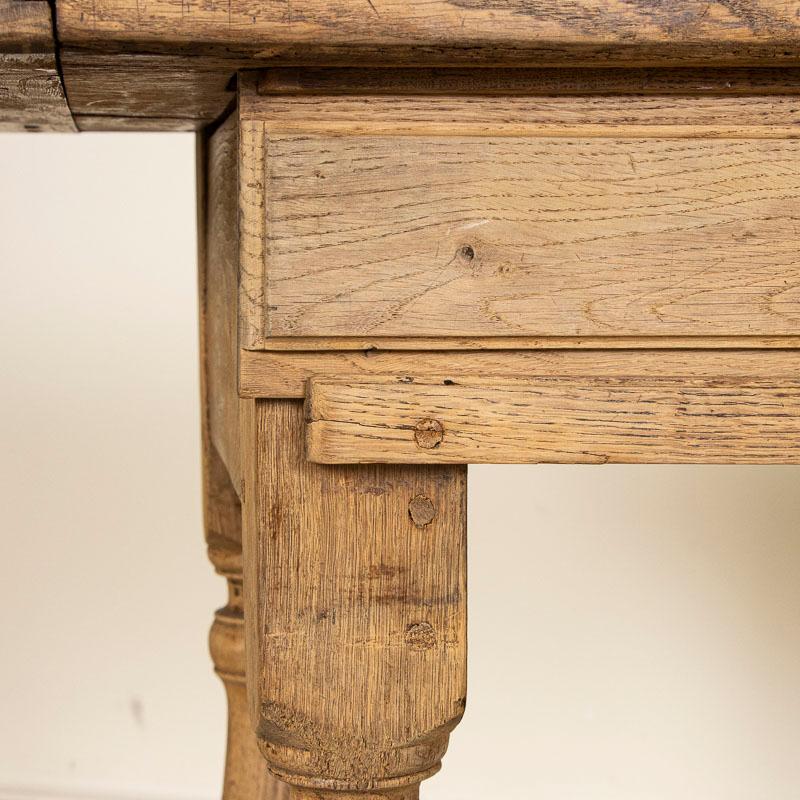 19th Century Long Antique Bleached Oak Refectory Library Table Console Table fro 4
