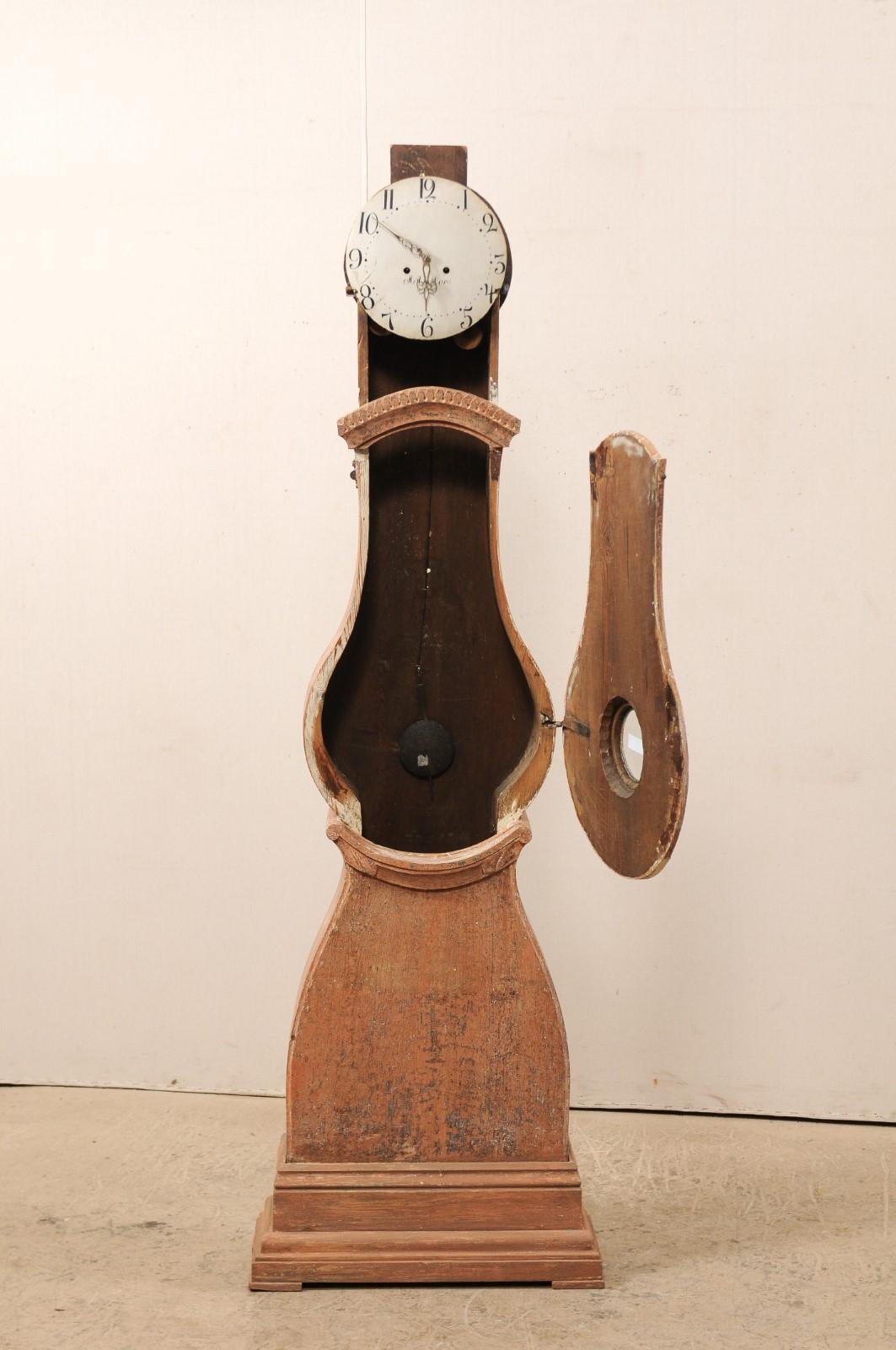 19th Century Long-Case Grandfather Clock, Sweden For Sale 3