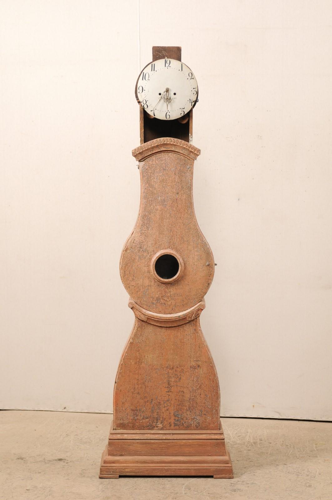 19th Century Long-Case Grandfather Clock, Sweden In Good Condition For Sale In Atlanta, GA