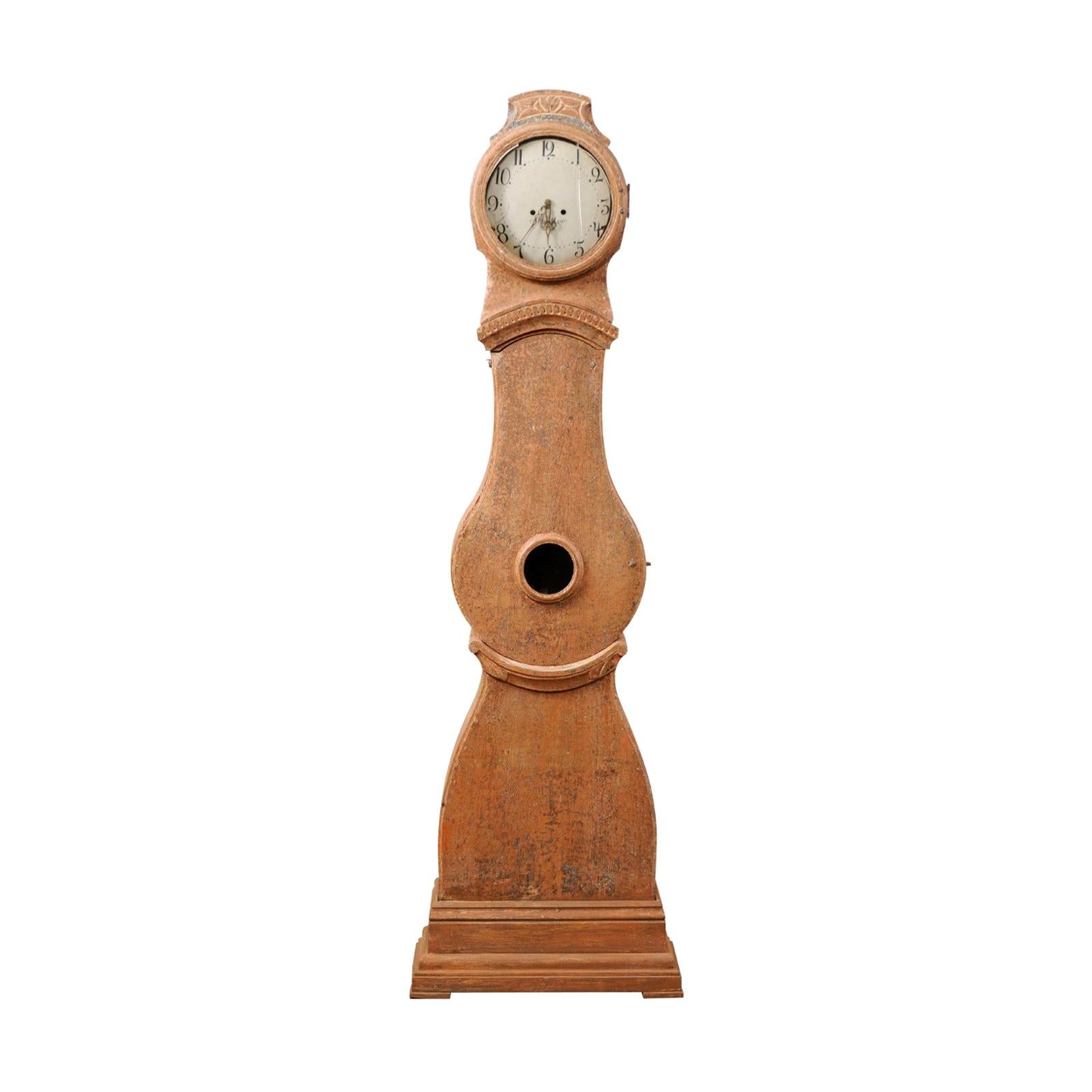 19th Century Long-Case Grandfather Clock, Sweden For Sale