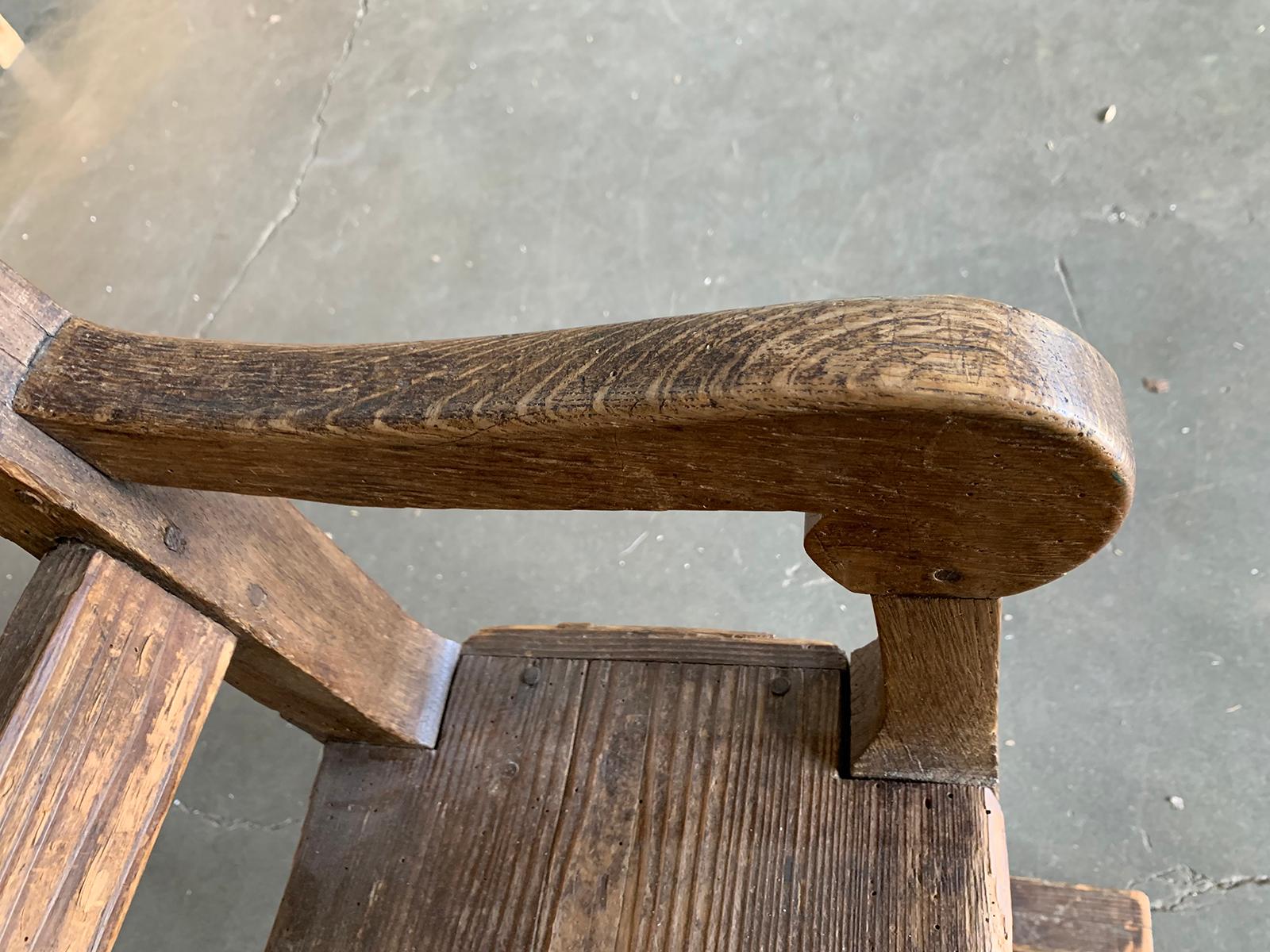 19th Century Long Continental Bench with Old Finish 8